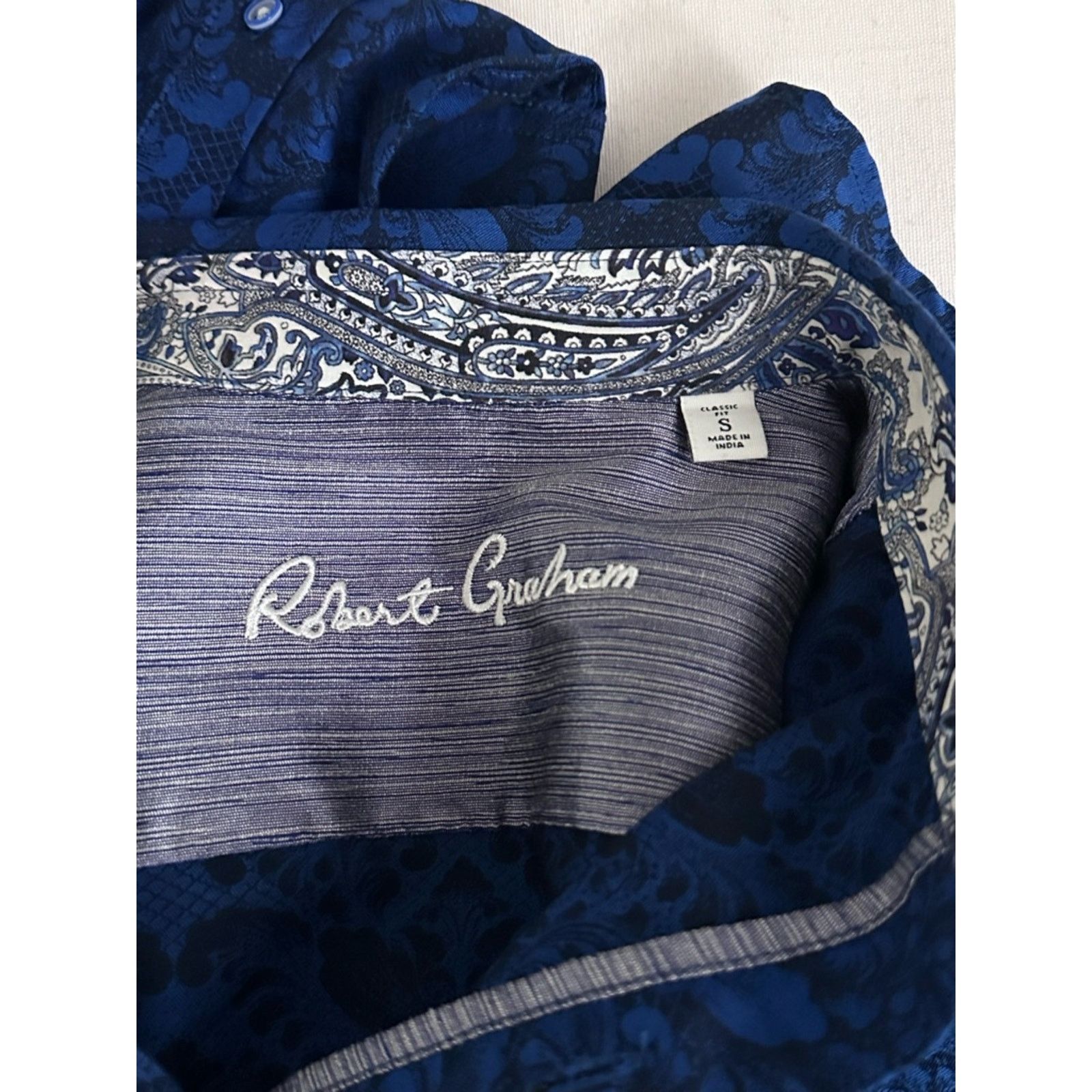 Robert Graham Robert Graham Bayview Cotton Button-Up Shirt Navy Men Small Size US S / EU 44-46 / 1 - 13 Thumbnail