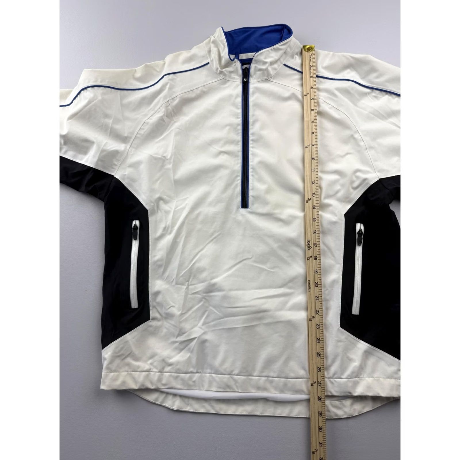 Footjoy FootJoy Windbreaker Jacket Mens Medium White Short Sleeve 1/2 Zip Golf Pullover Size US M / EU 48-50 / 2 - 4 Thumbnail