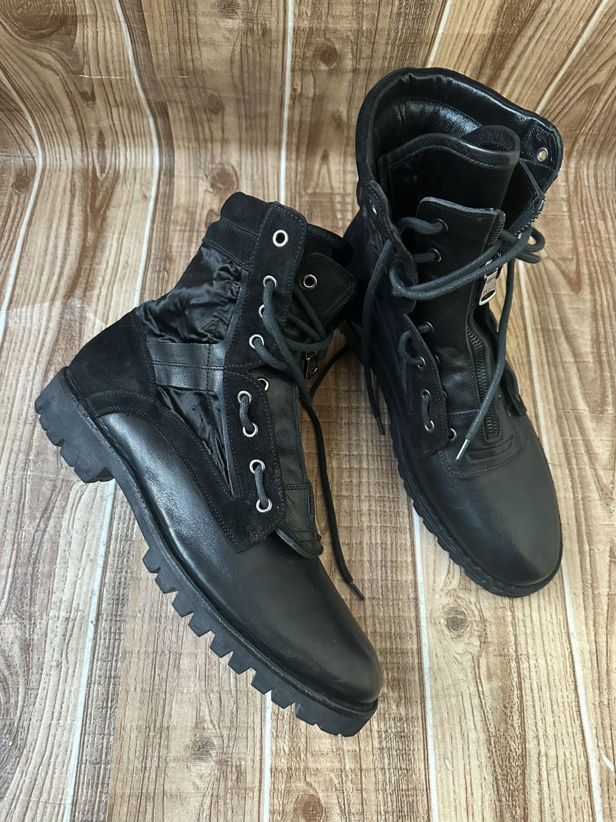 Dolce & Gabbana 00’s Dolce & Gabbana Black Hybrid Zip Boots Size US 9 / EU 42 - 14 Thumbnail