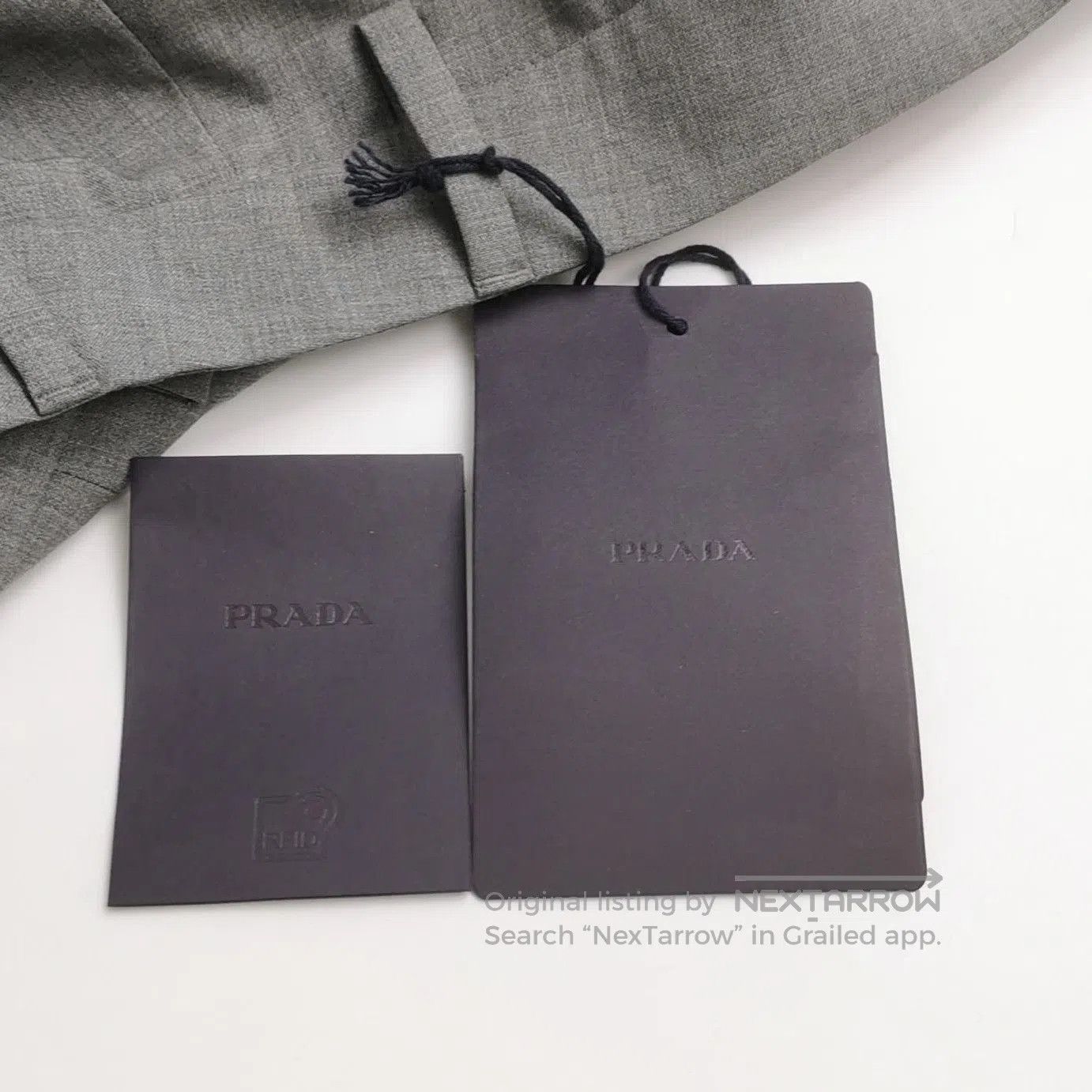 Prada Prada Gray Wool Wide. Size 37" - 3 Thumbnail
