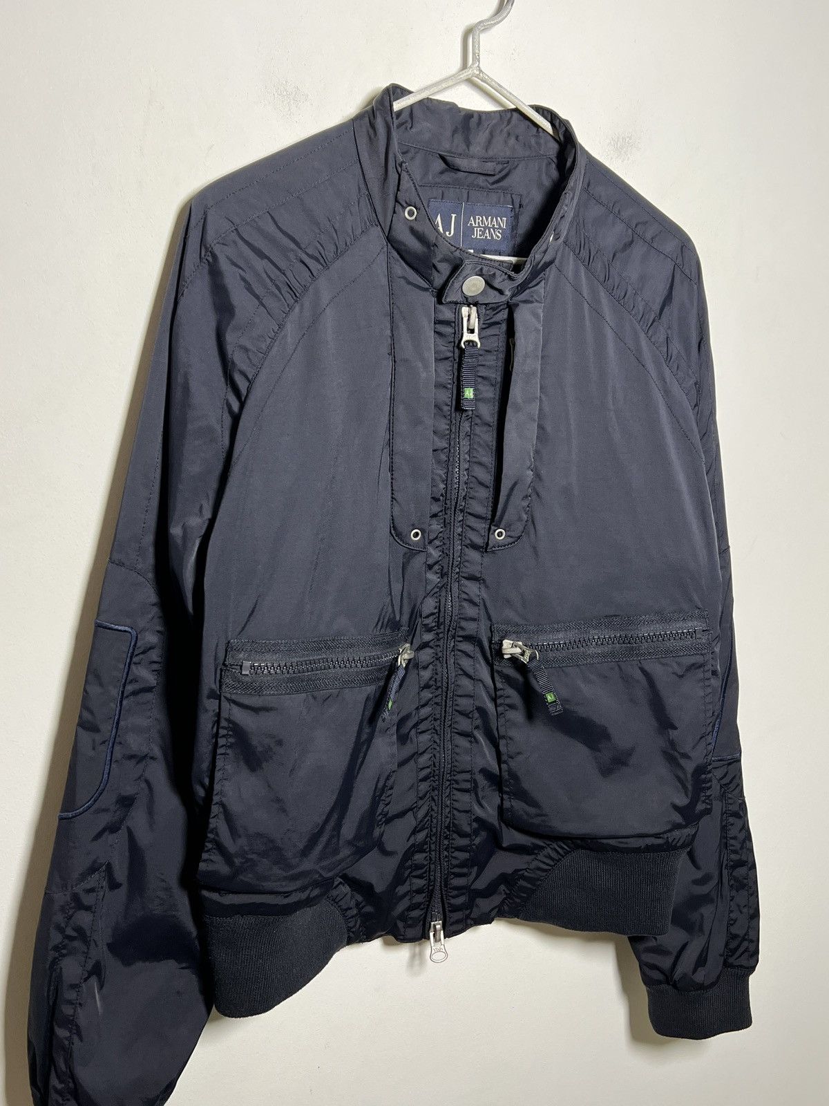 armani y2k multi pocket tech bomber jacket