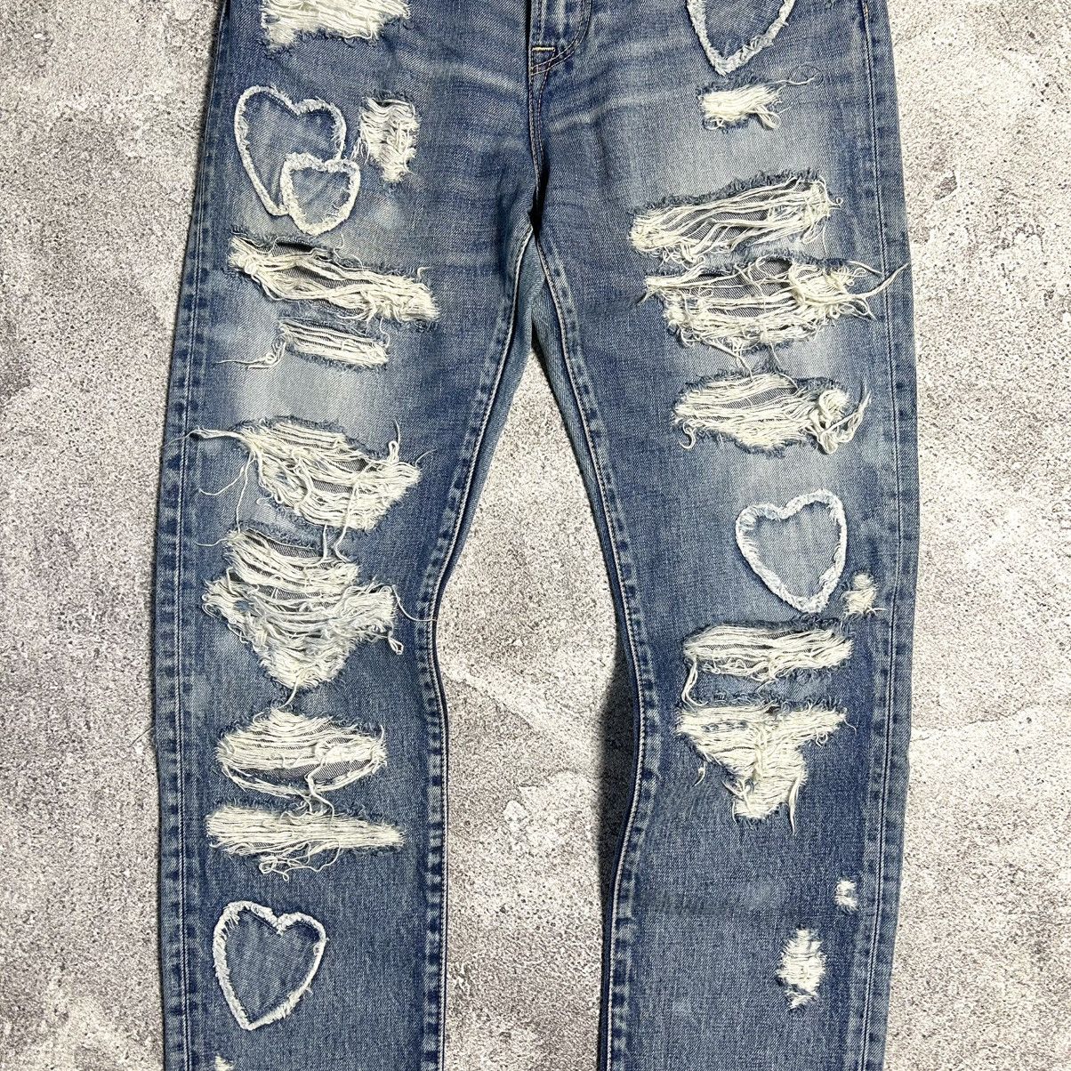 Japanese Brand RNA Crazy Distressed Bluewash Denim Pants Size US 30 / EU 46 - 19 Thumbnail