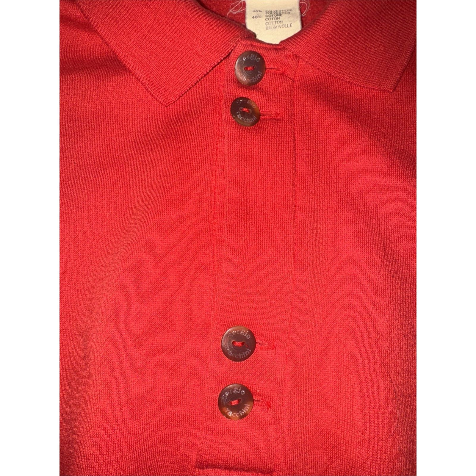 Sergio Tacchini Vintage Sergio Tacchini Sweatshirt Red Collared Pullover M Size US M / EU 48-50 / 2 - 4 Thumbnail