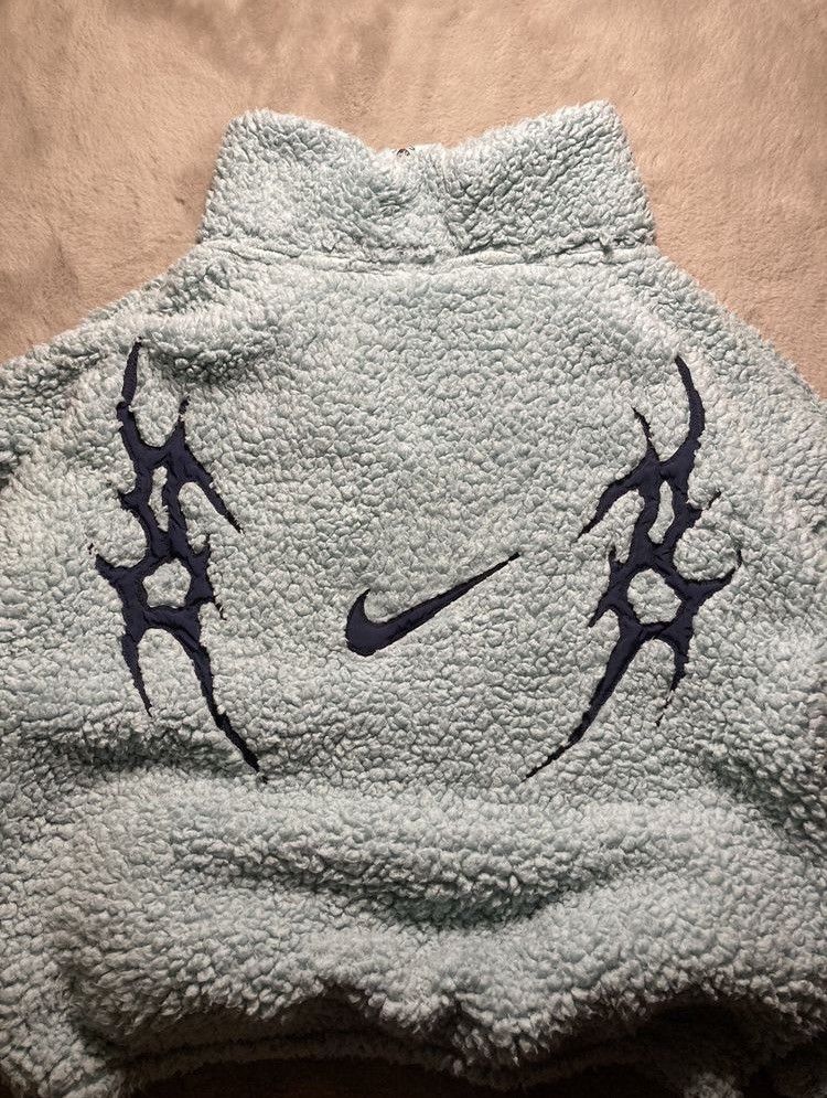 Nike × Vintage ⛩️Nike 1/3zip custom sherpa fleece vintage y2k biglogo blue Size US L / EU 52-54 / 3 - 3 Thumbnail