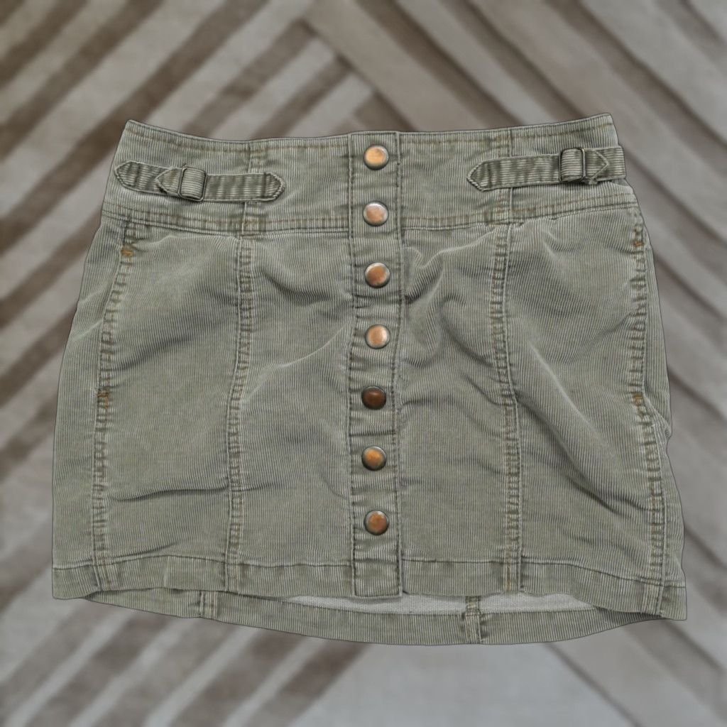 Gap VINTAGE Gap Skirt Womens 1 28 Gray Corduroy Snap Y2K Casual Short Pencil Style Skirt Womens Size 25" / US 0 / IT 36 - 1 Thumbnail