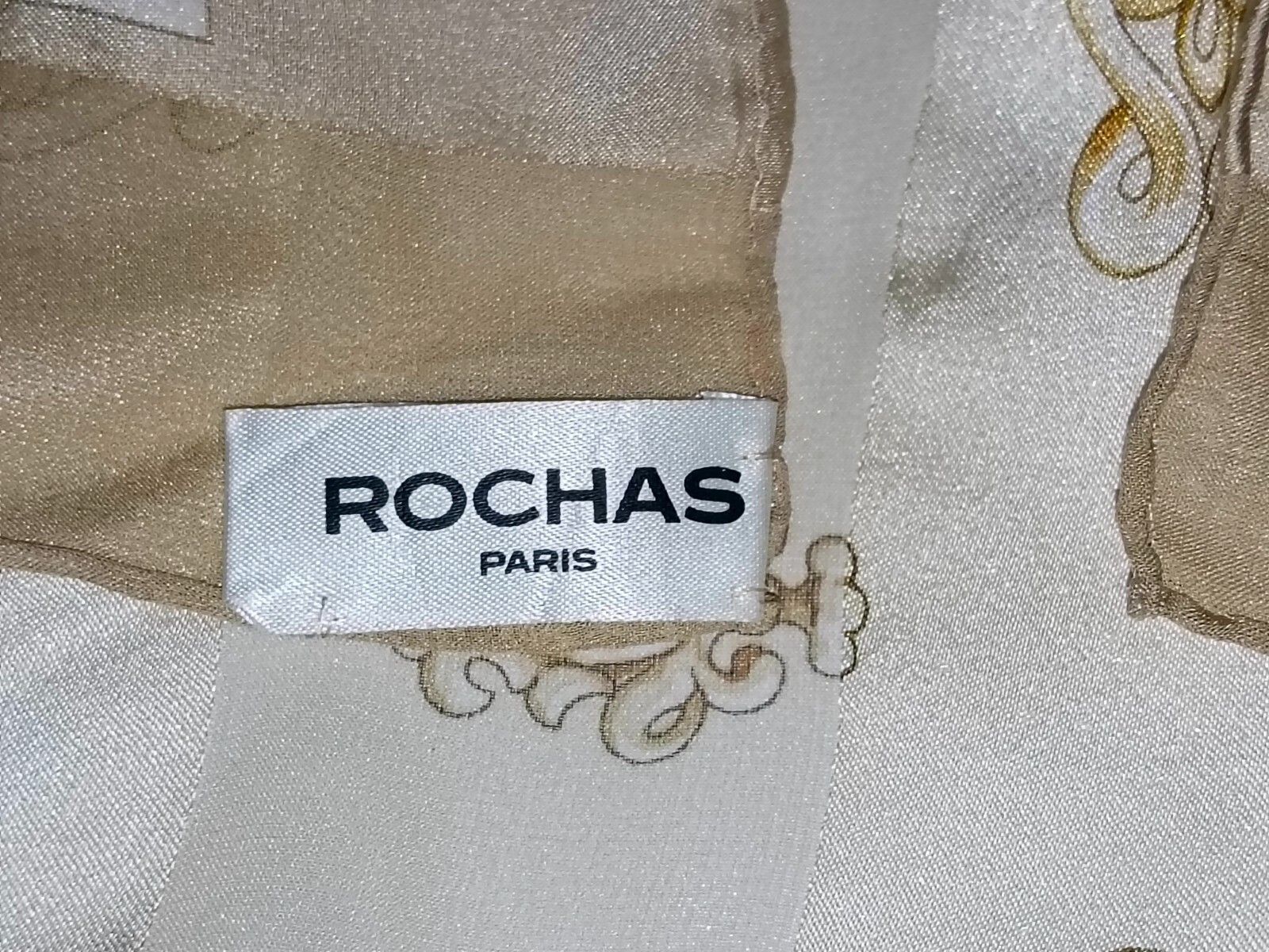 Rochas ROCHAS Paris Victorian Baroque Gold Yellow Chain Silk Scarf Size ONE SIZE - 10 Thumbnail
