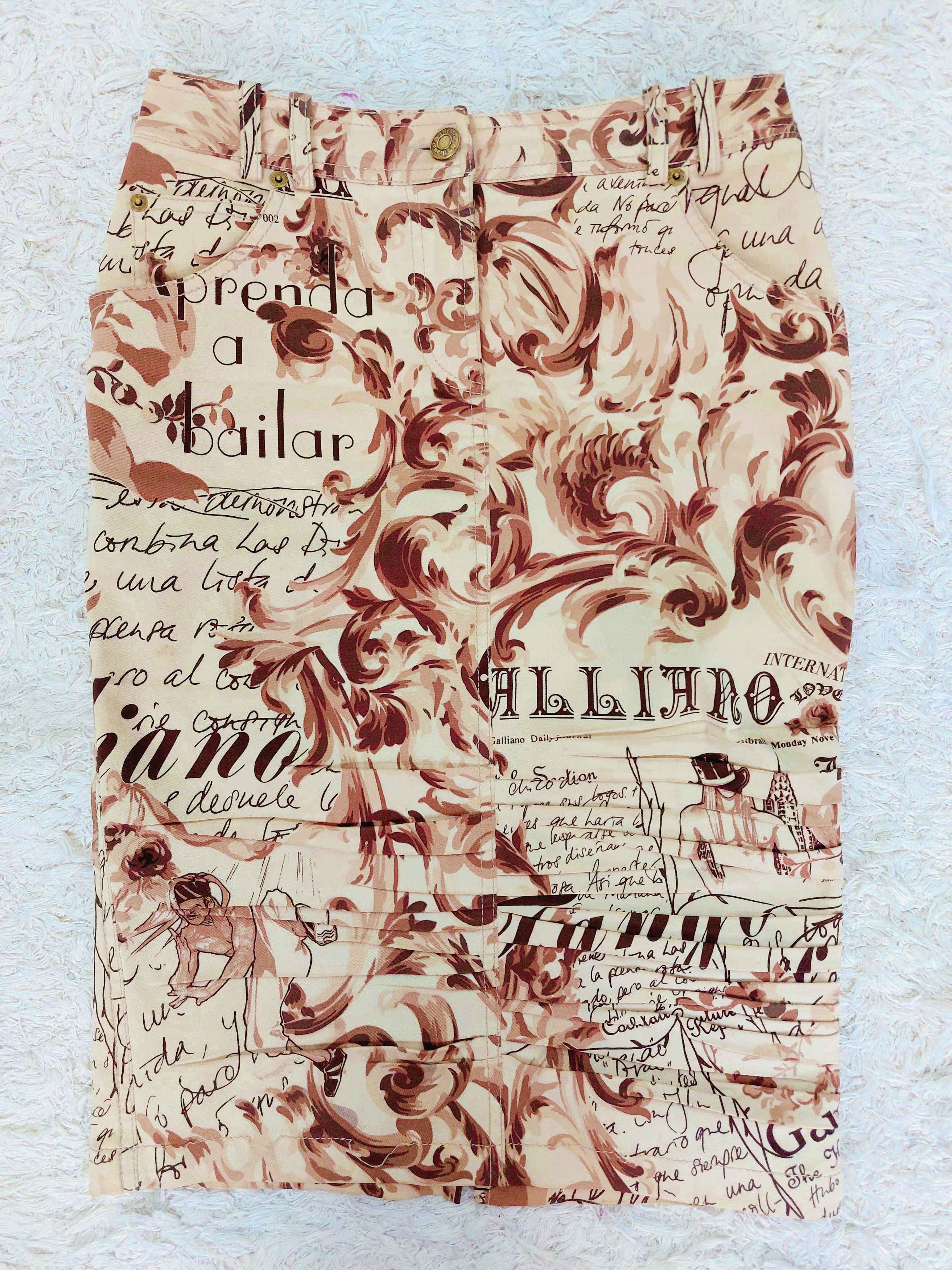 John Galliano John Galliano Gazette Runway Newspaper 2006 Midi Comic Skirt Size 27" / US 4 / IT 40 - 15 Thumbnail