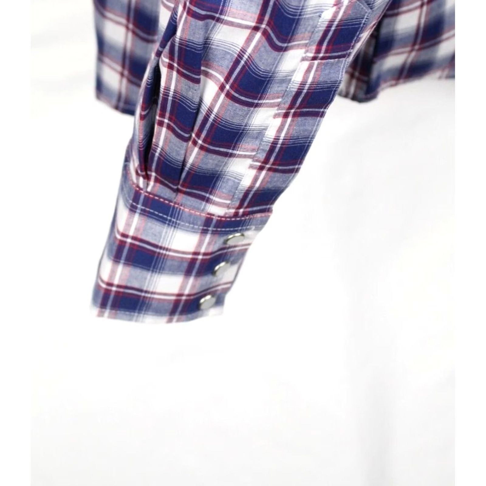 Wrangler Wrangler Men's Classic Fit Snap Button Long Sleeve Shirt Western Blue Red Plaid 2XL Size US XXL / EU 58 / 5 - 4 Thumbnail
