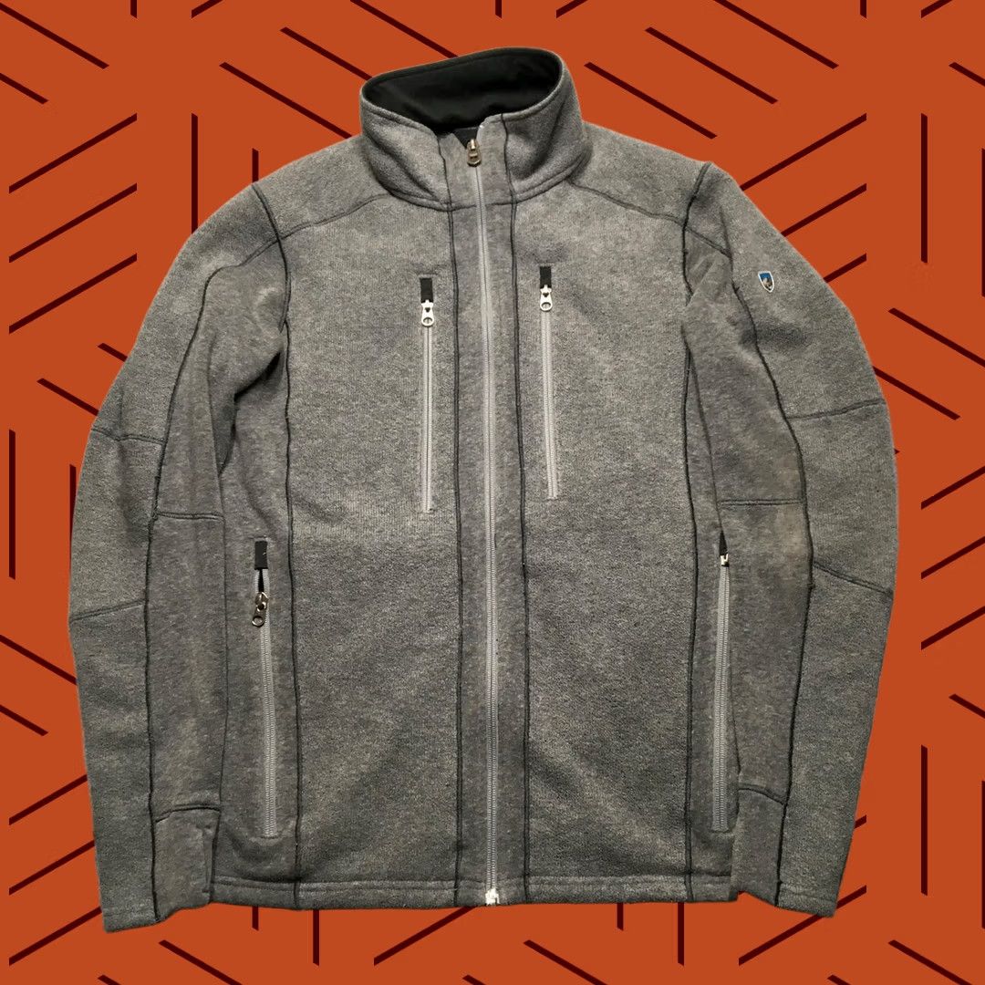 Logo 7 Kuhl Interceptr Jacket Mens S Gray Full Zip Fleece Stand Collar Logo Outer Shell Polyester Blend Pockets Zip Size US S / EU 44-46 / 1 - 1 Thumbnail