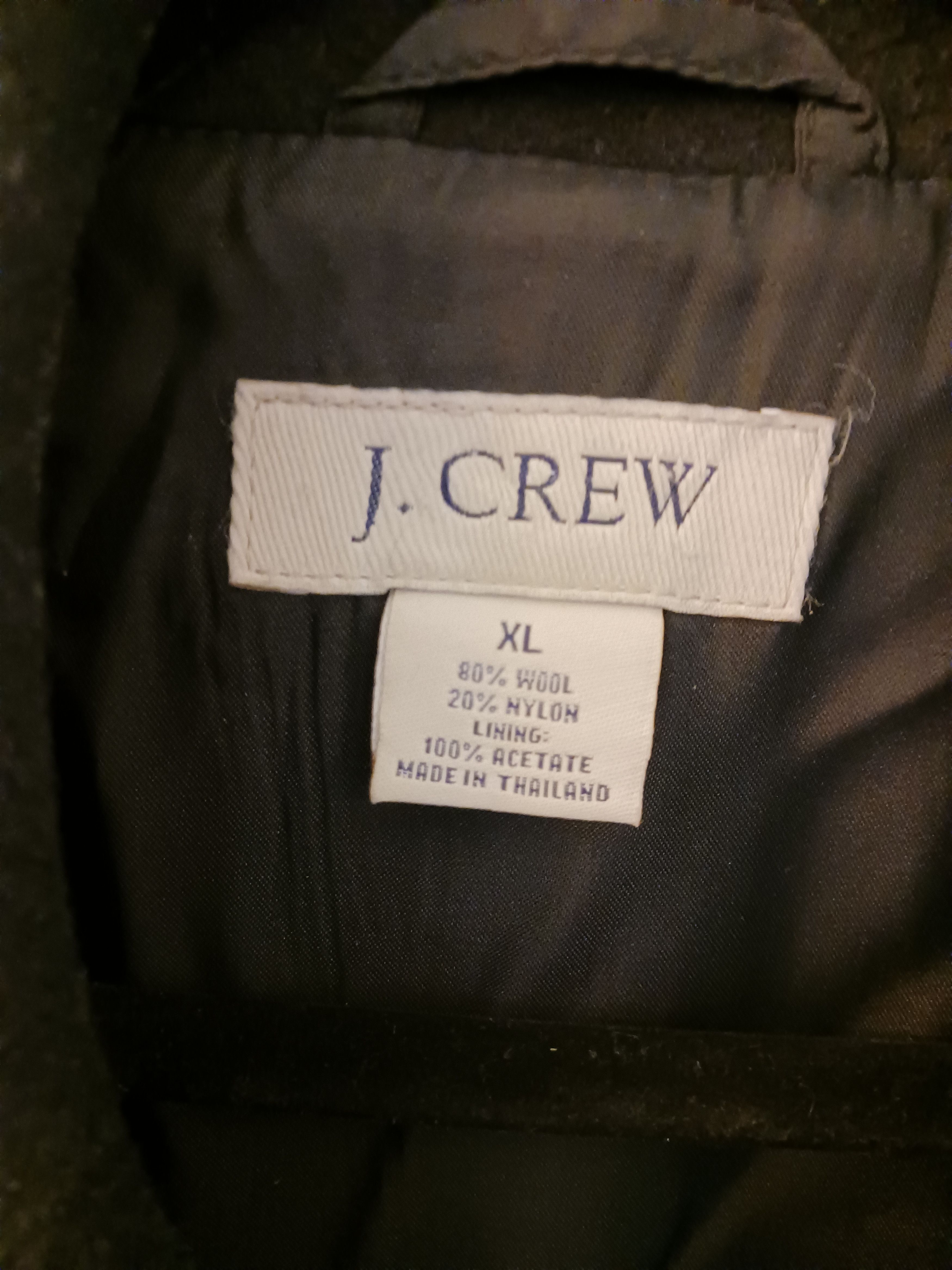 J.Crew Men's Wool Blend Black Pea Coat Size US XL / EU 56 / 4 - 3 Thumbnail