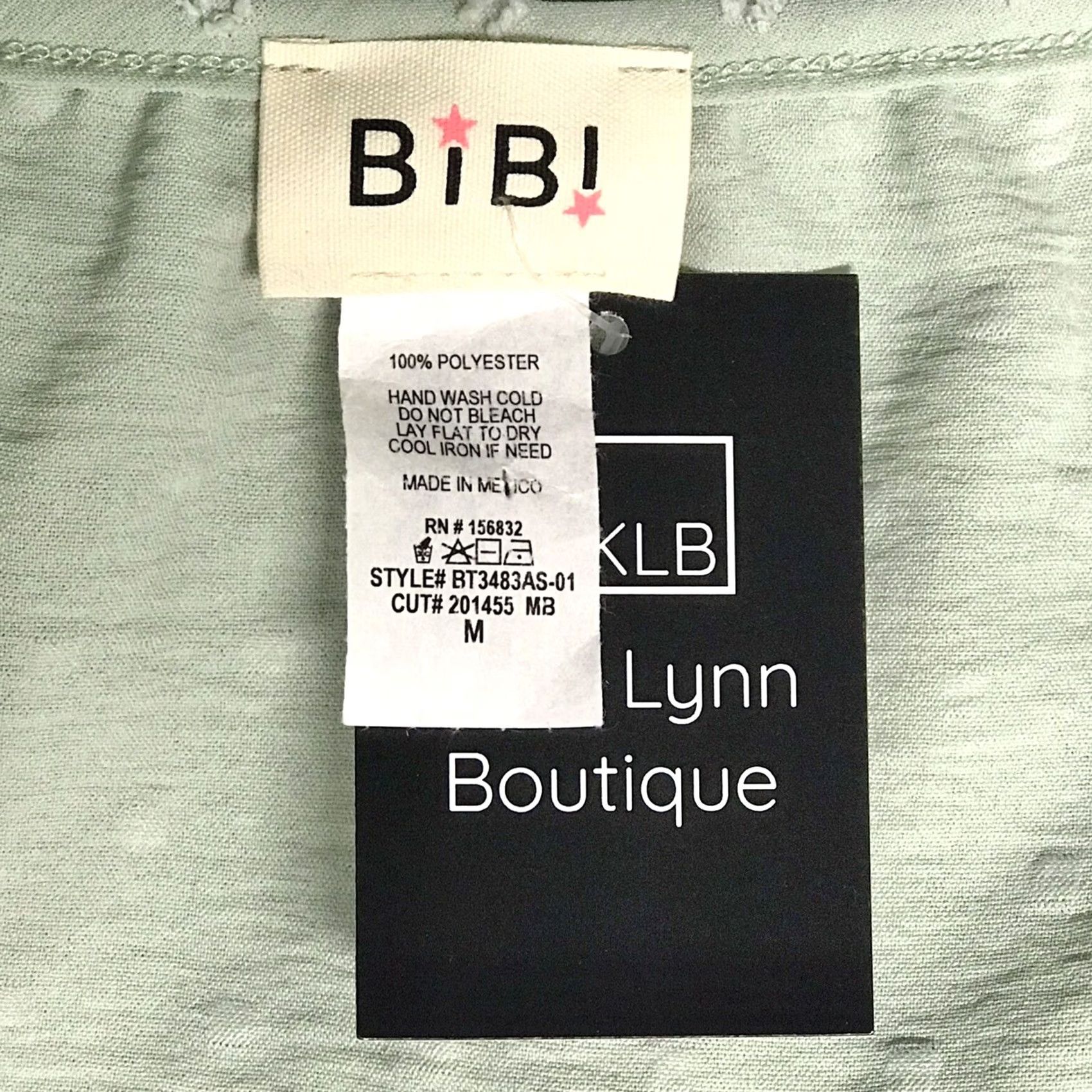 Vintage BiBi Women Light Sage Airflow Dot V-Neck Tiered Puff Long Sleeve Top Blouse M Size M / US 6-8 / IT 42-44 - 2 Thumbnail