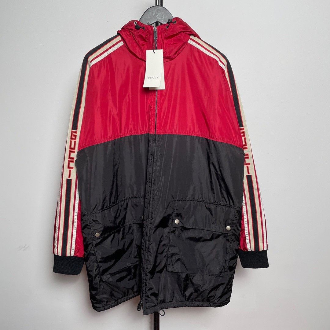 Gucci Gucci side webbing color-blocked hooded windbreaker jacket Size US M / EU 48-50 / 2 - 1 Thumbnail