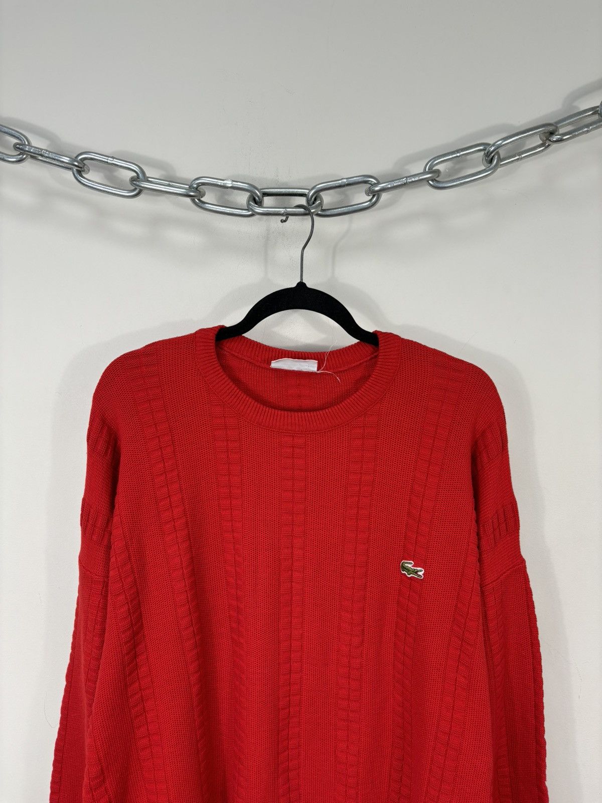 Lacoste Vintage Chemise Lacoste Men’s Red Cotton Knit Sweater Size US XL / EU 56 / 4 - 2 Thumbnail
