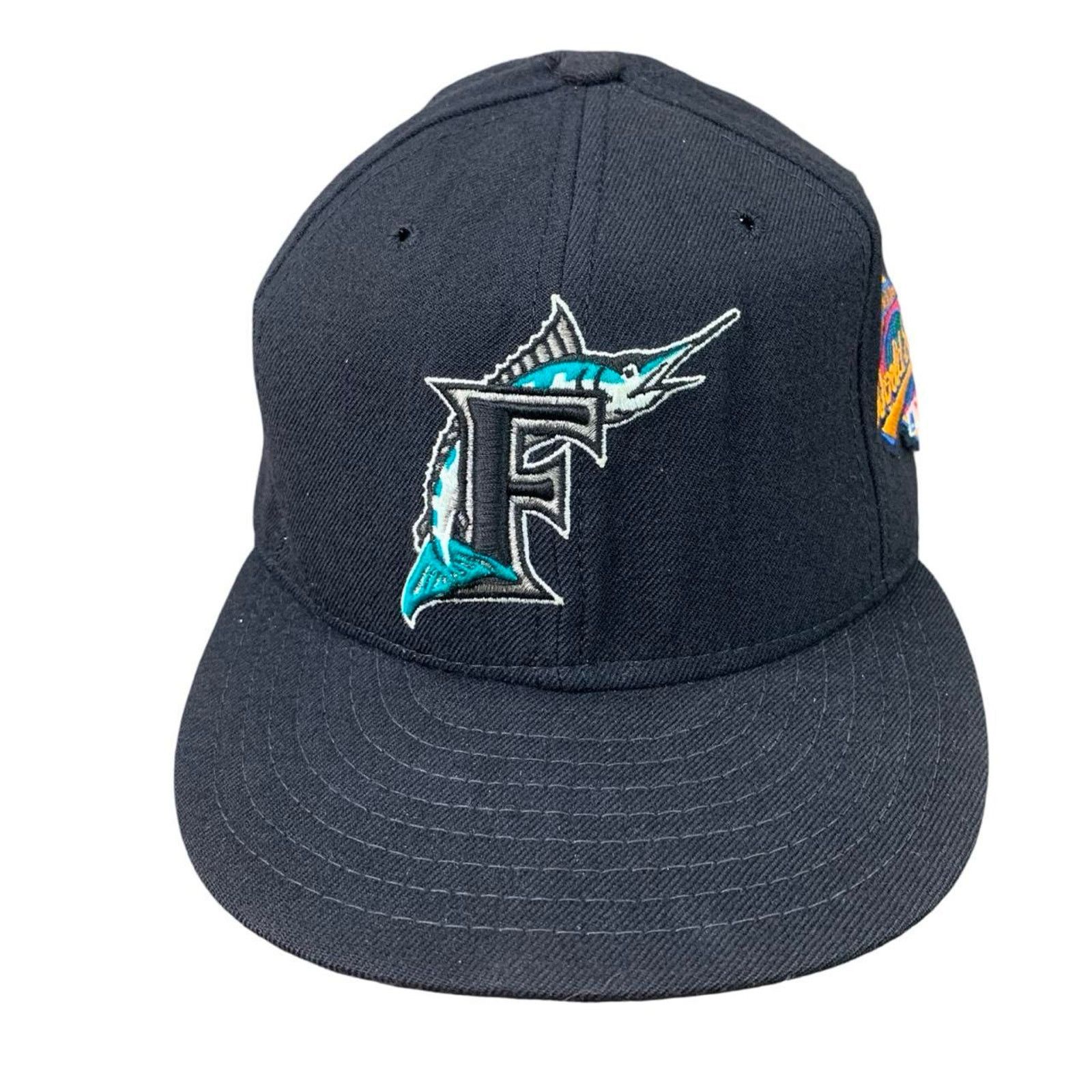 MLB × New Era × Vintage New Era 1997 Marlins World Series Wool Fitted Hat Size ONE SIZE - 2 Thumbnail