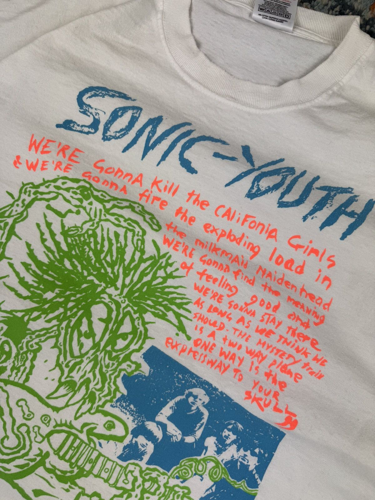 Band Tees × Vintage Rare Vintage 00s Sonic Youth express way to yr skull tee Size US XL / EU 56 / 4 - 7 Thumbnail