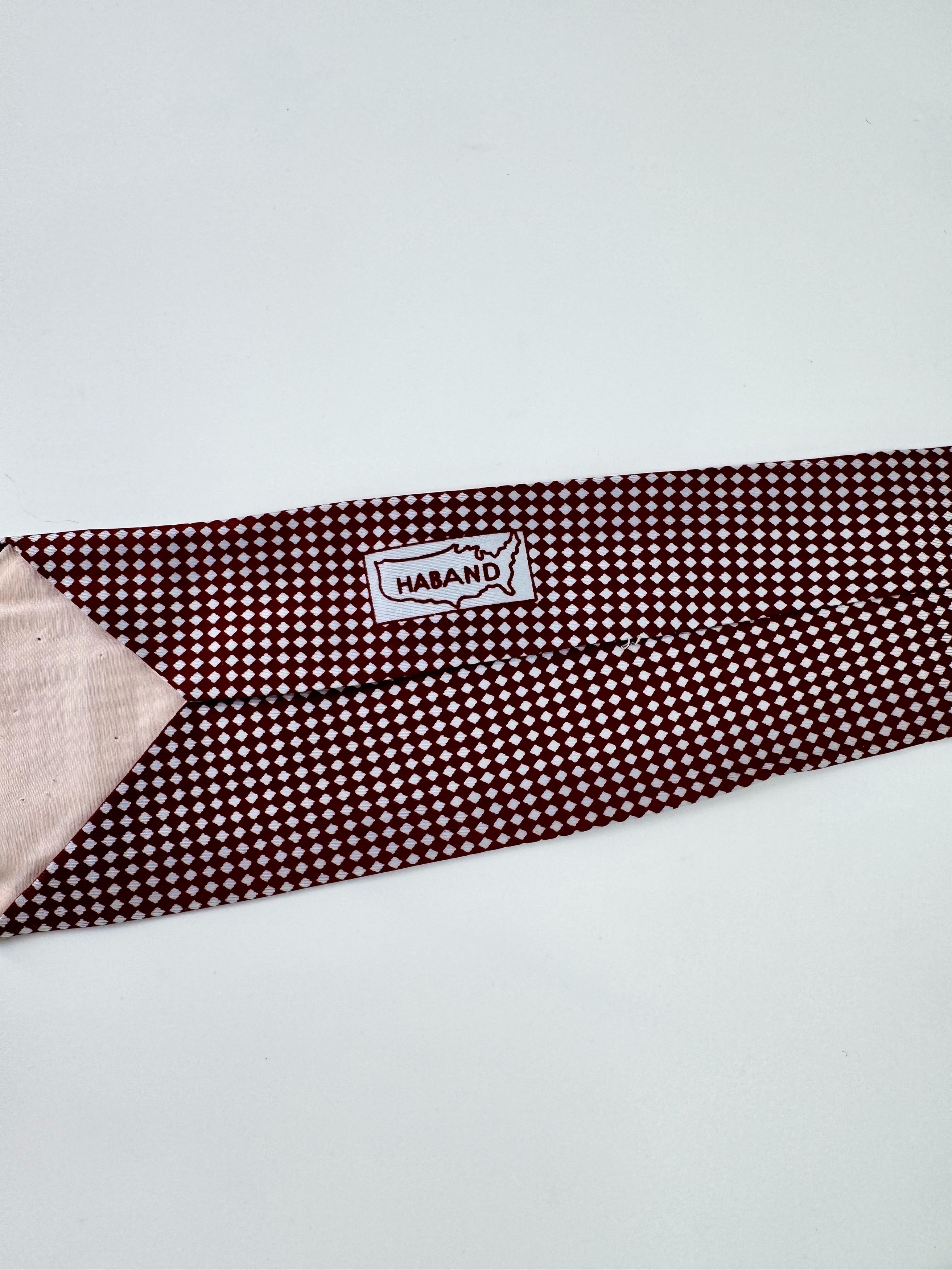 Haband Vintage Haband 1950s 50s Necktie Tie Burgundy Foulard Silk Size ONE SIZE - 3 Thumbnail