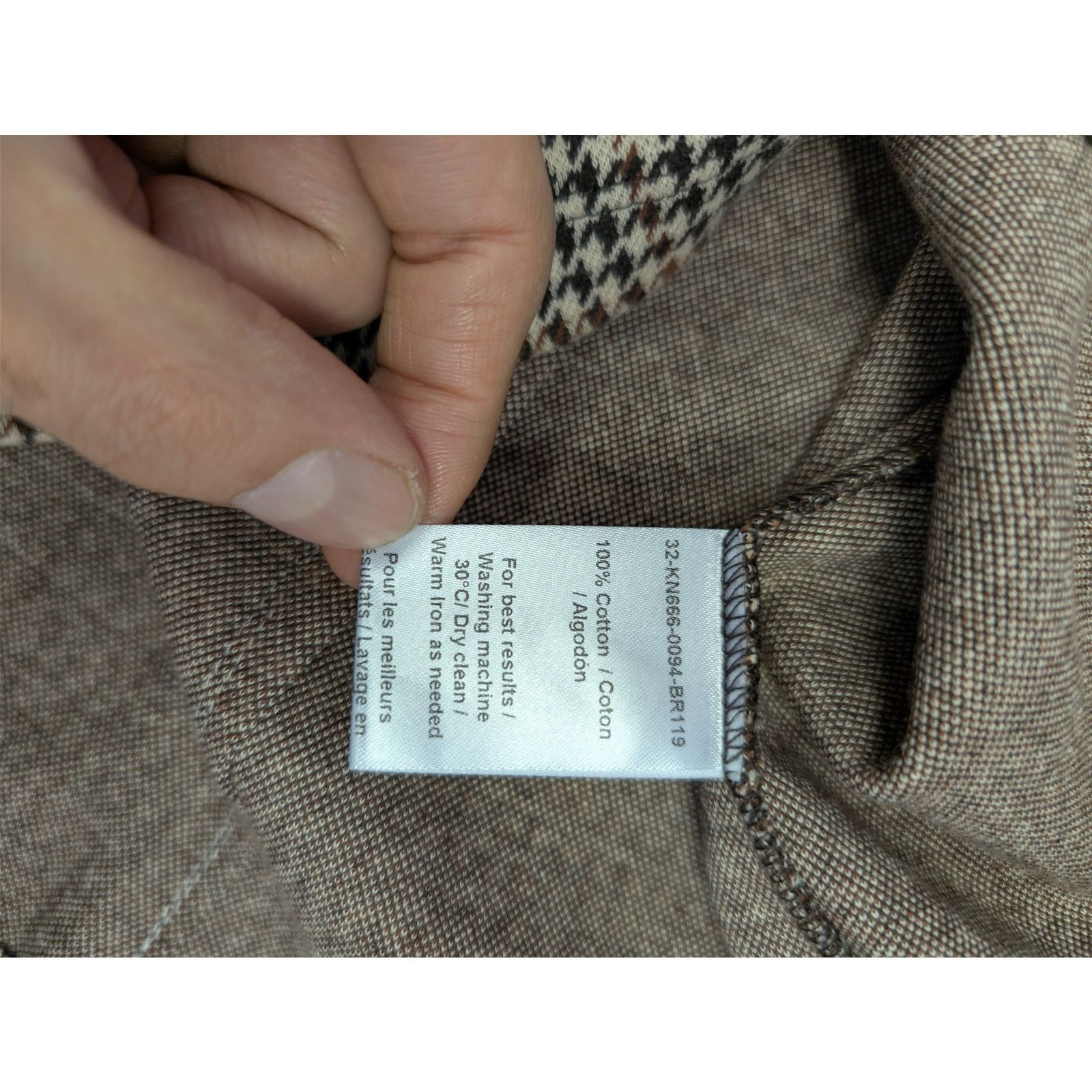 Todd Snyder o1rshd1 CC20 Houndstooth Double Knit Polo Shirt Saddle Brown Size US S / EU 44-46 / 1 - 18 Thumbnail