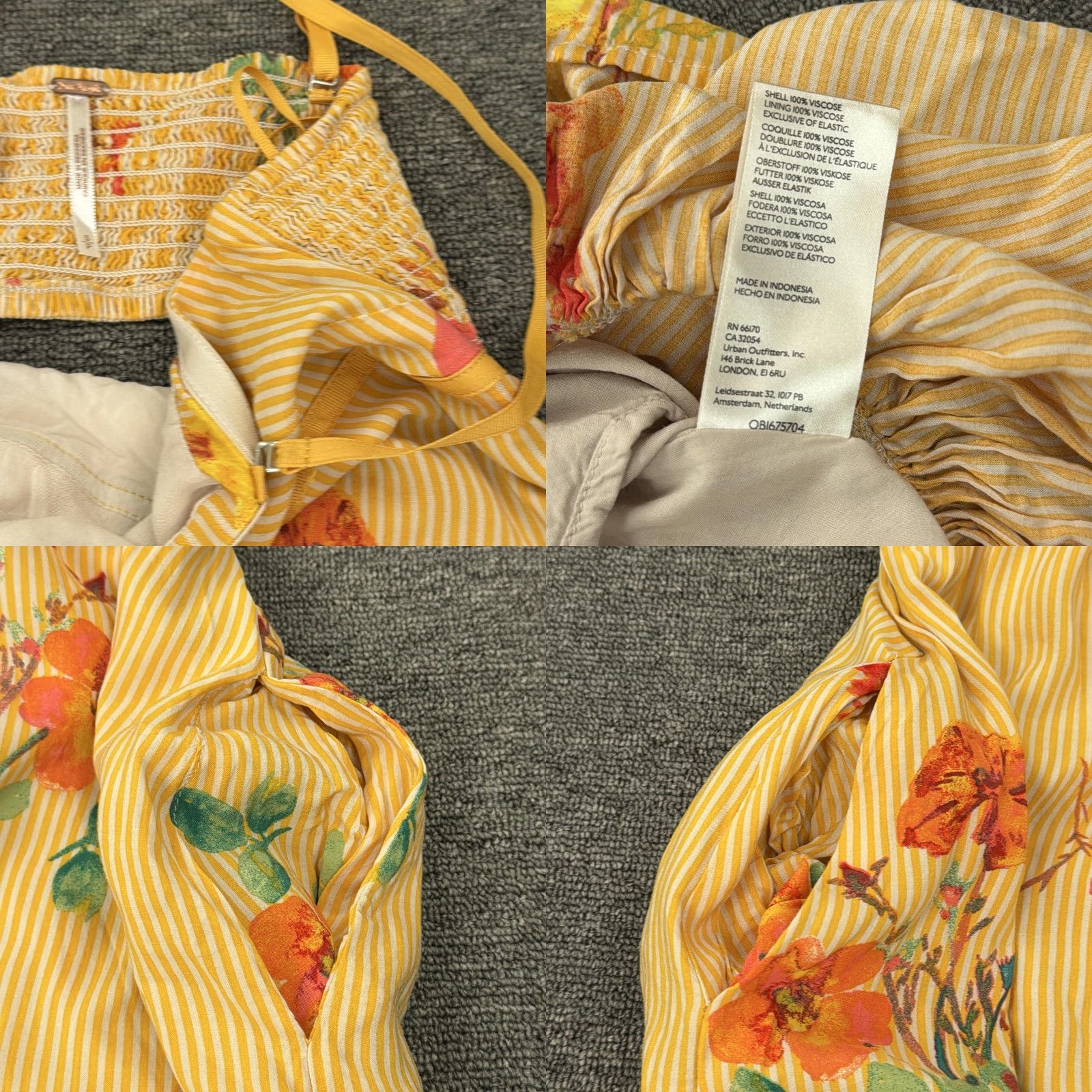 Free People Free People Dress Womens Small Yellow Floral Stripe Ruffle Midi Sundress Boho Size S / US 4 / IT 40 - 8 Thumbnail