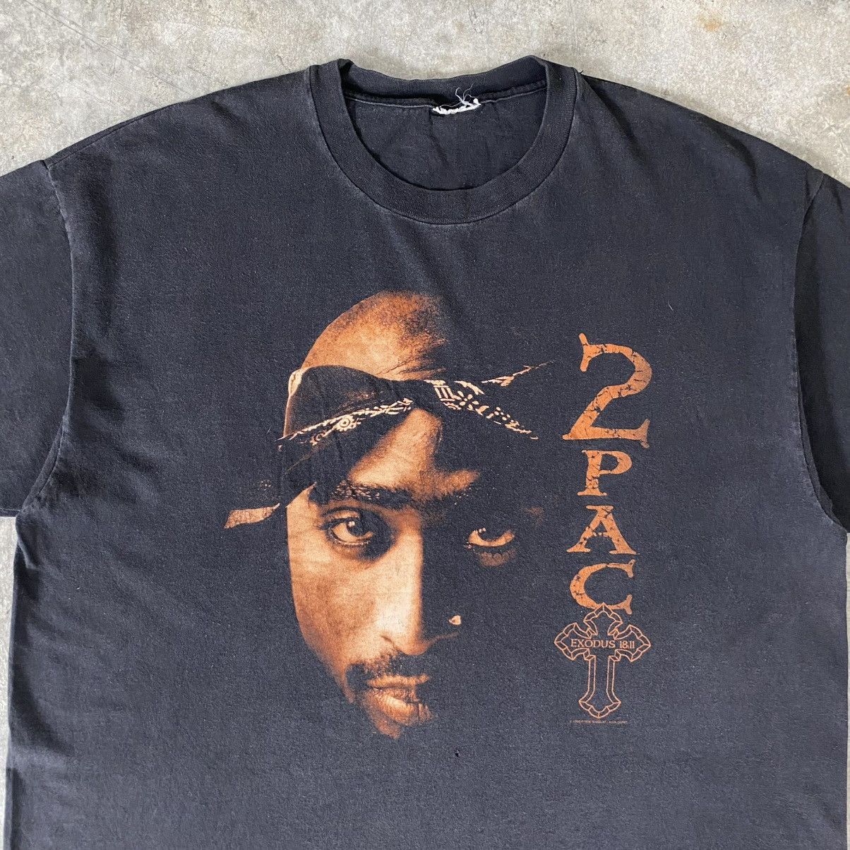 Rap Tees Vintage 1998 2PAC Portrait Exodus 18:11 Rap Tee Size US XL / EU 56 / 4 - 3 Thumbnail
