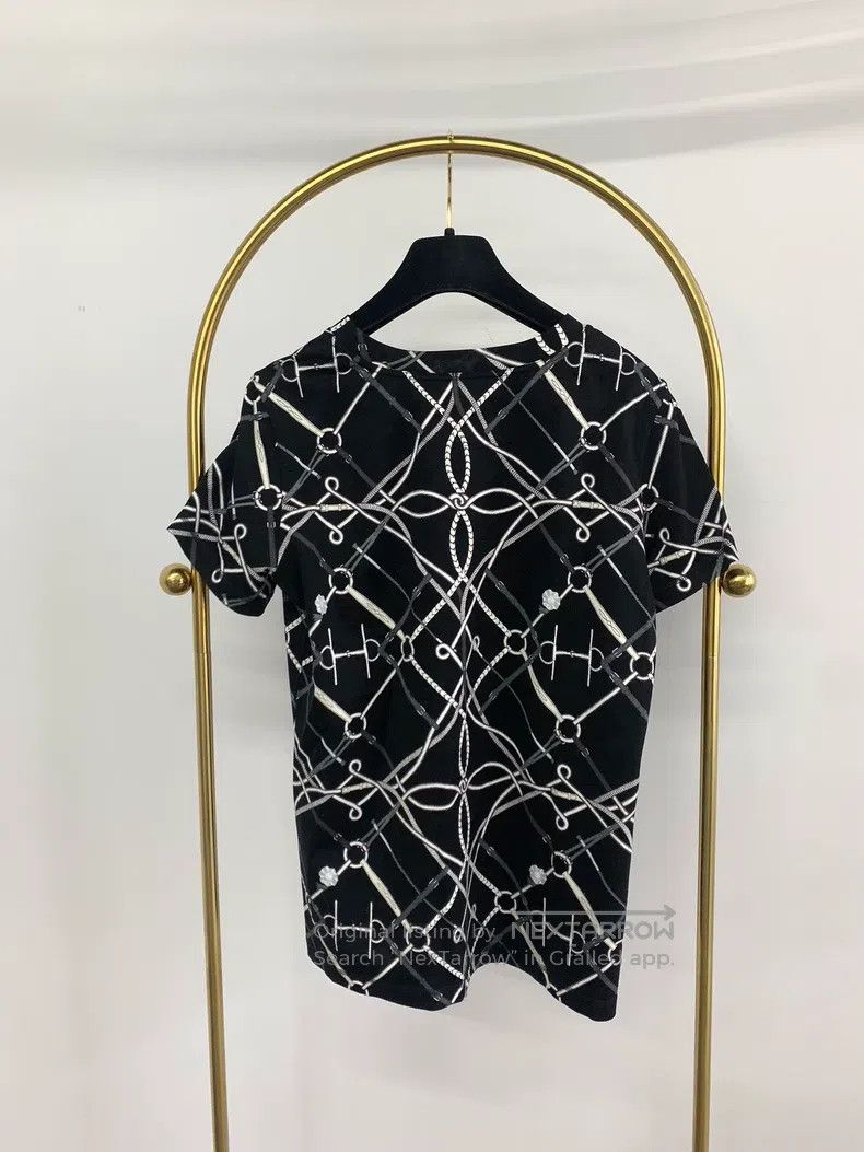 Hermes Hermes Black short sleeve printed T-shirt Size S / US 4 / IT 40 - 2 Thumbnail