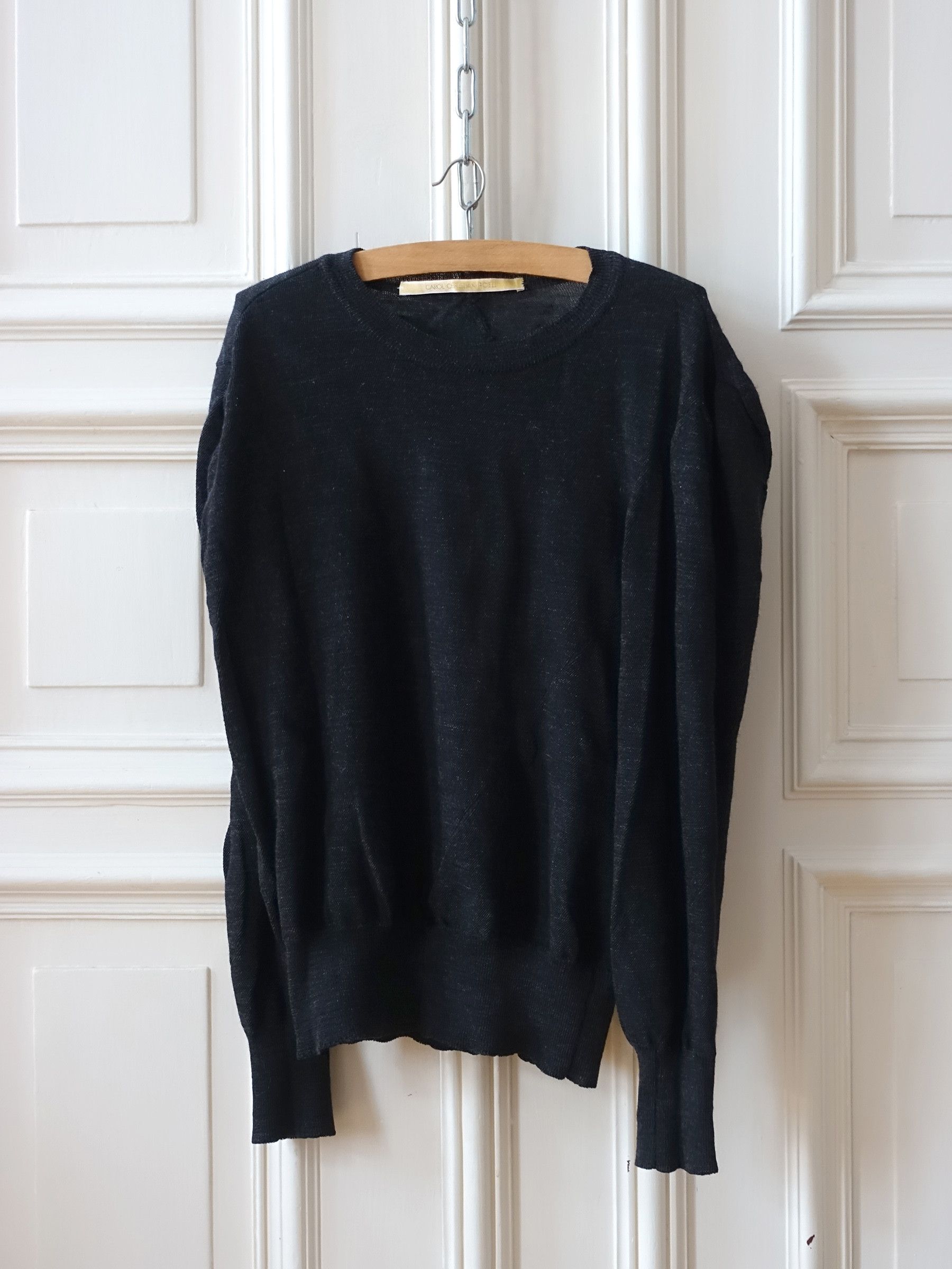 Black Spiral Wool Sweater