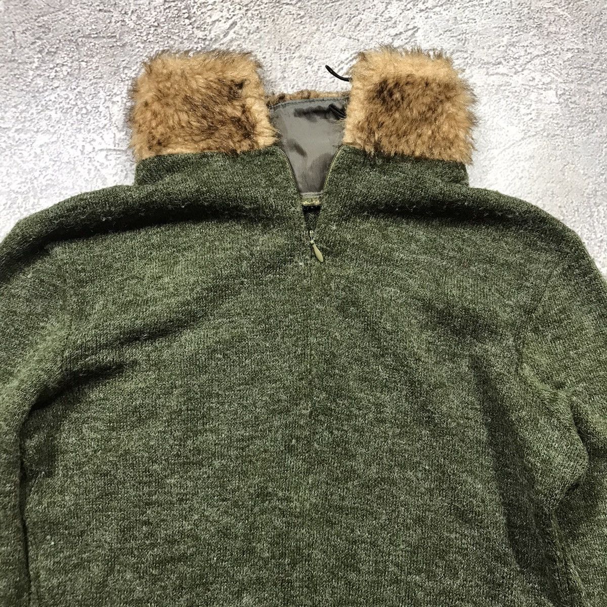 Vintage Vintage 90s Oversized Mohair Knit Fuzzy Collar Sweater Grung Size S / US 4 / IT 40 - 3 Thumbnail