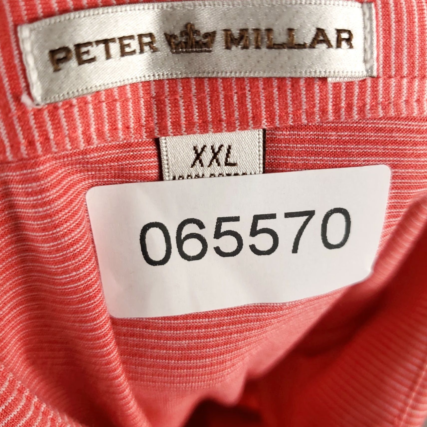 Peter Millar Peter Millar Polo Shirt Mens 2XL Pink Striped Golf Cotton Short Sleeve Shirt Size US XXL / EU 58 / 5 - 6 Thumbnail