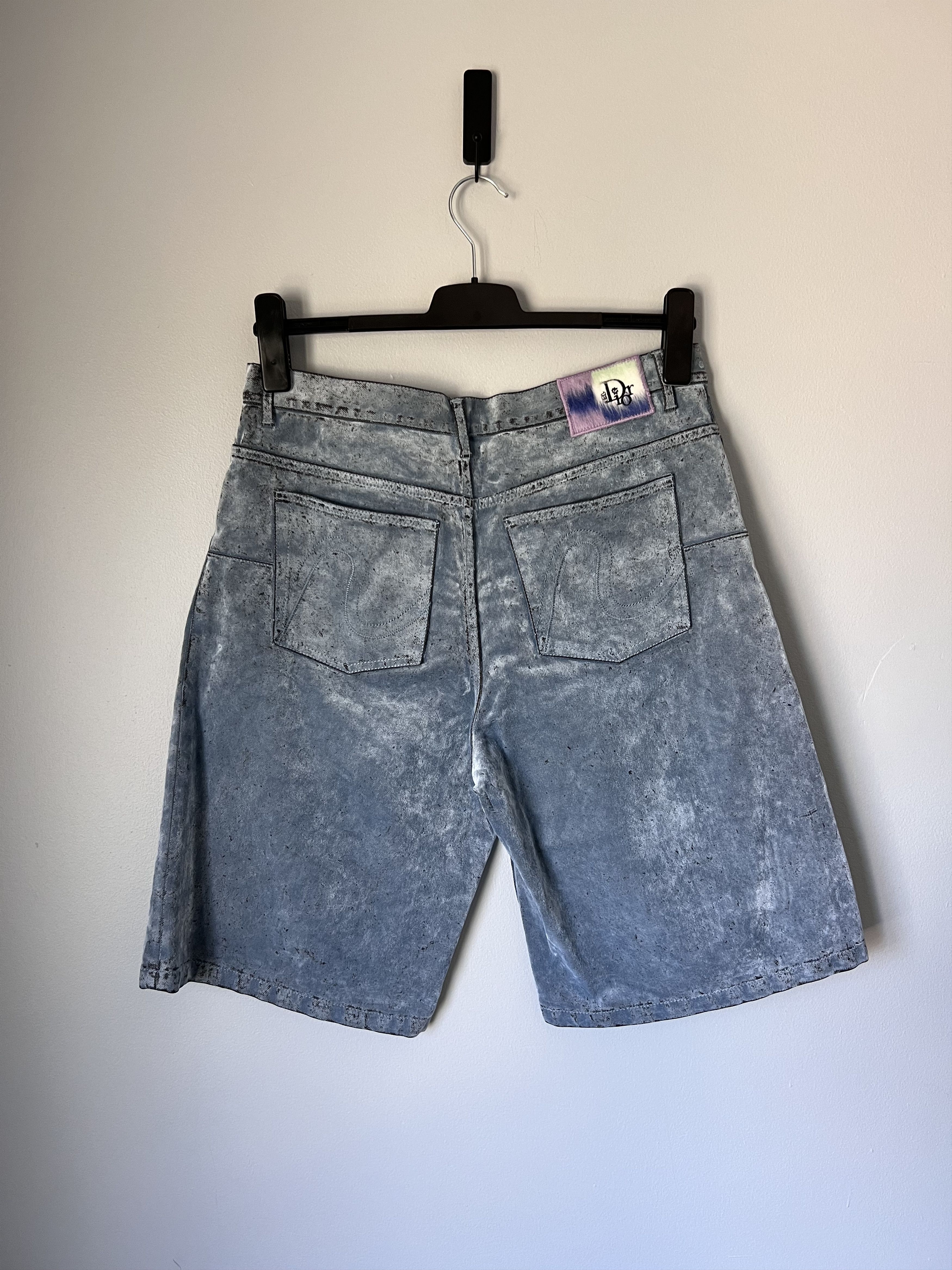 Dior × ERL Dior ERL Velour Distressed Shorts in Blue Size US 32 / EU 48 - 5 Thumbnail