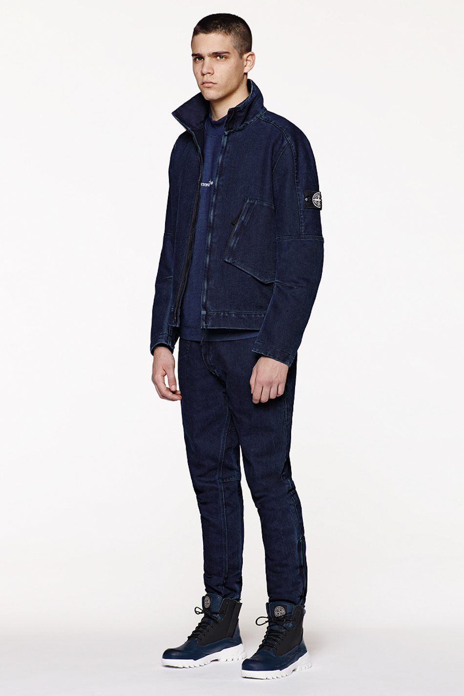 Stone Island Stone Island Polypropylene Denim Articulated Jacket sz L Size US L / EU 52-54 / 3 - 10 Thumbnail