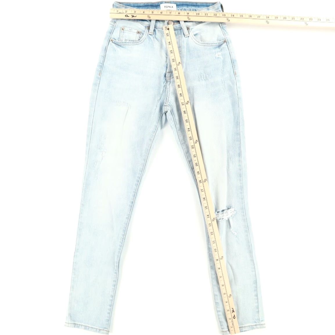 Pistola Pistola Nico HR Mom Distressed Cotton Denim Jeans Pants Blue Women's 24 Jeans Pant Shirt? Size 42" / US 20 - 3 Thumbnail