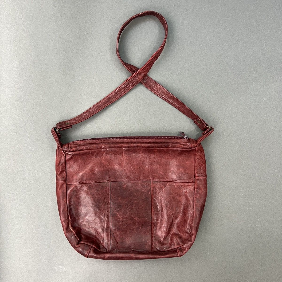 Designer × Japanese Brand × Vintage Vintage 1990s Red Leather Shoulder Crossbody Bag Size ONE SIZE - 3 Thumbnail