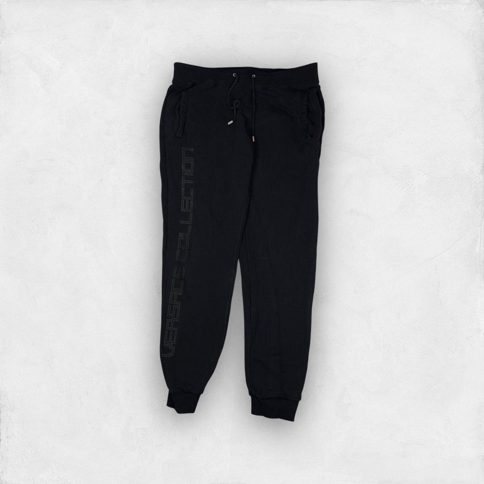 Versace Versace Collection Men Black Terry Fleece Joggers Pant Large Size US 32 / EU 48 - 1 Thumbnail