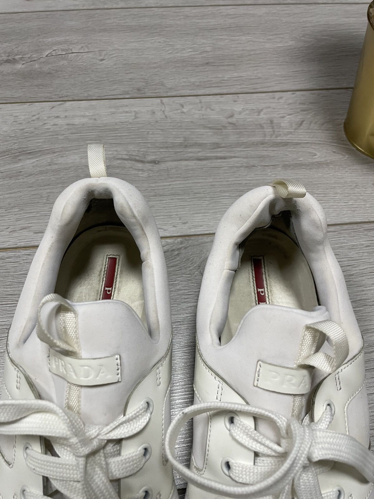 Prada Prada white tab sneakers logo Size US 11.5 / EU 44-45 - 7 Thumbnail