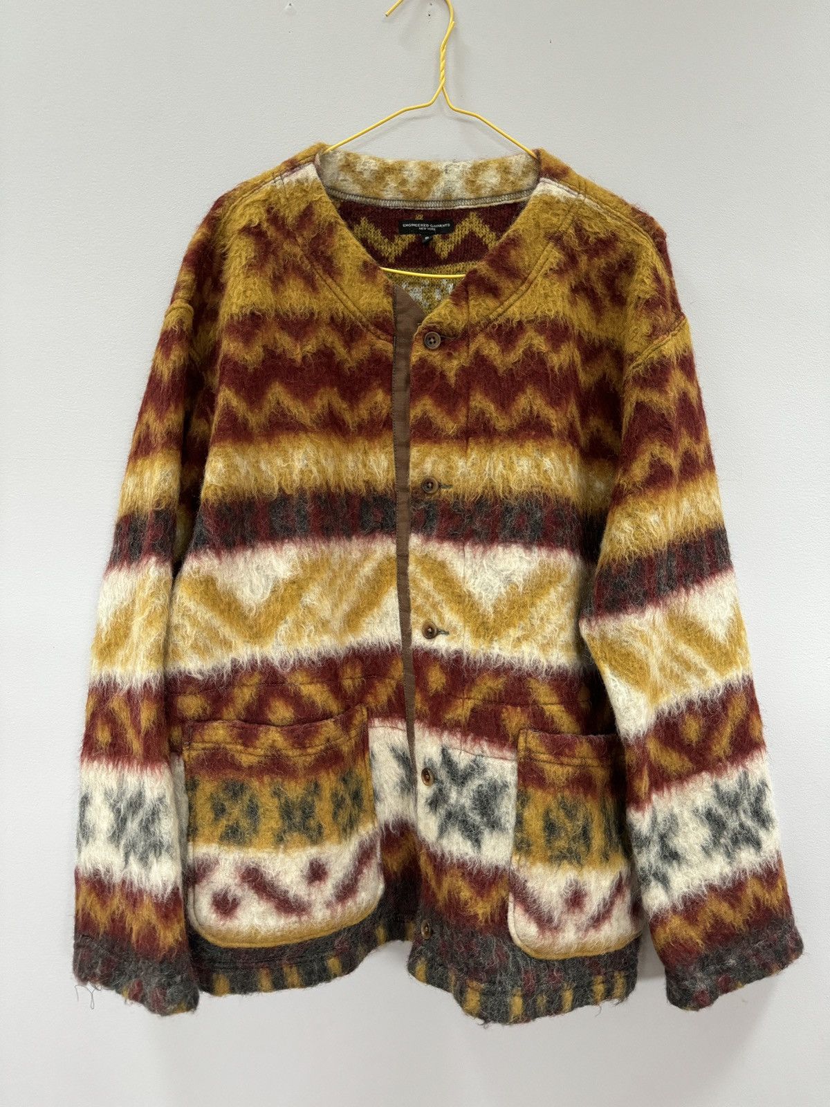Engineered Garments Engineered Garments Fair Isle Mohair Button Cardigan Size US S / EU 44-46 / 1 - 1 Thumbnail