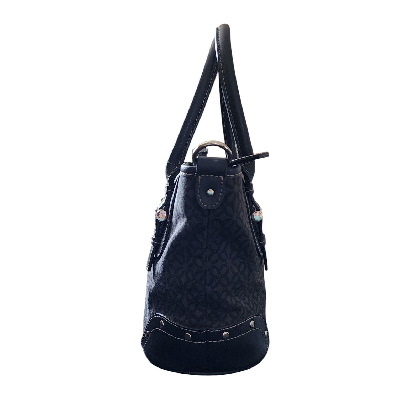 Relic Relic by Fossil Black leather & fabric studded shoulder Bag Size ONE SIZE - 8 Thumbnail