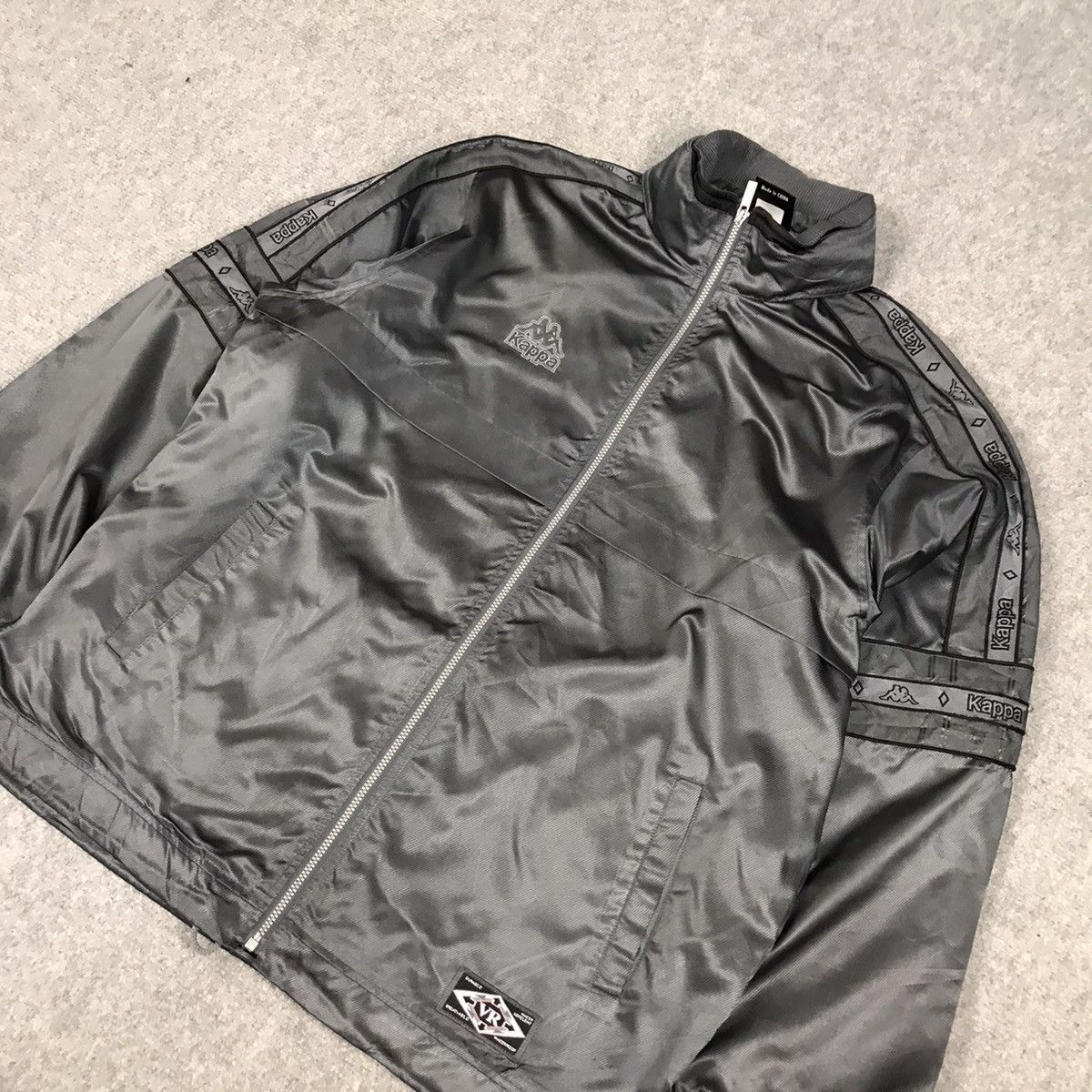Kappa × Vintage 2000s Kappa Gray Zipper Light Jacket Size US L / EU 52-54 / 3 - 5 Thumbnail