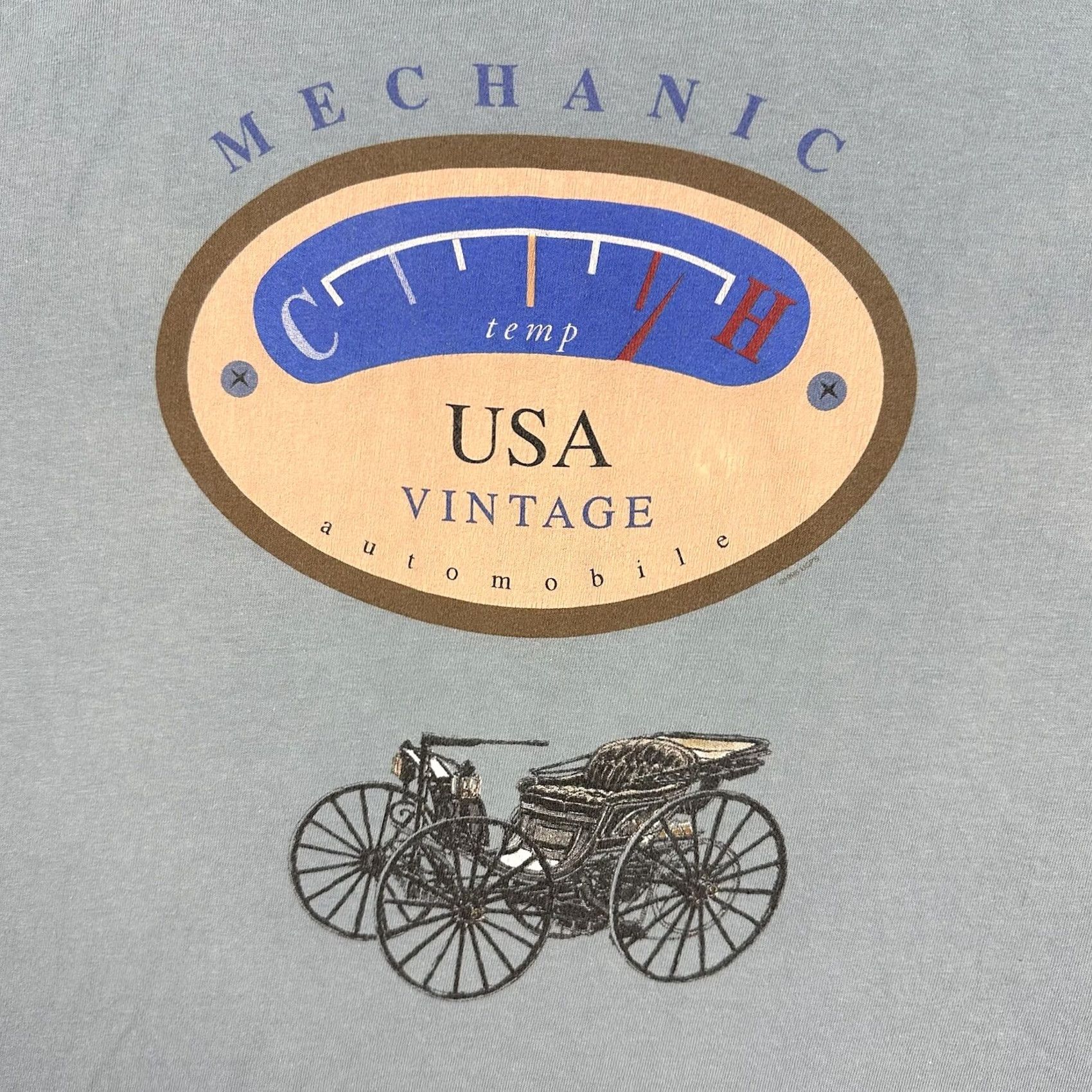 Hanes VINTAGE Hanes Car Shirt Mens Large Blue 1990s Graphic Print All Seasons Double-Sided Crew Neck Short Sleeve T-Shirt 1995 Vintage Goods Size US L / EU 52-54 / 3 - 4 Thumbnail