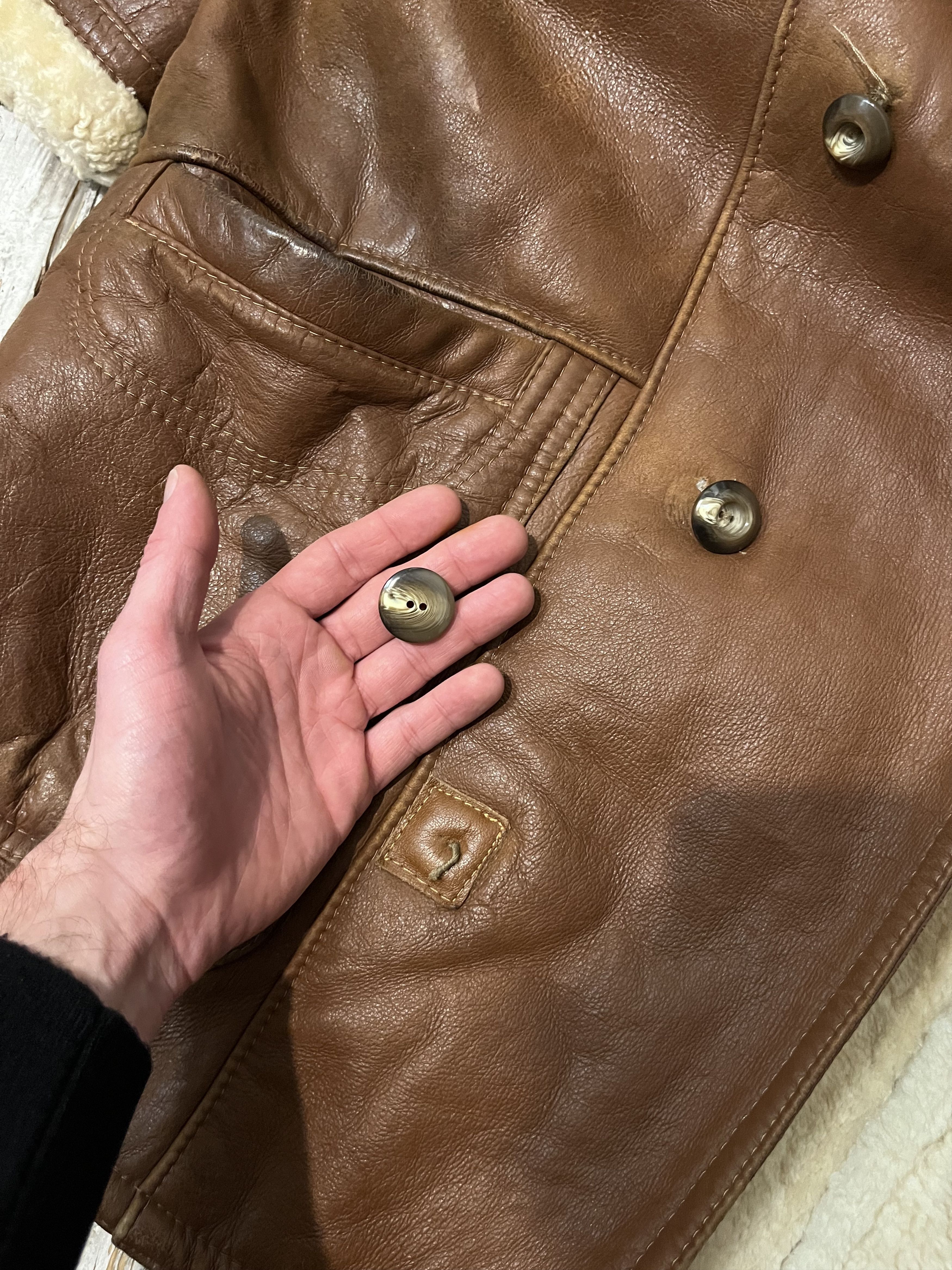 Other Vintage 80s Real Leather Wool Military Heavy Coat Size US M / EU 48-50 / 2 - 14 Thumbnail