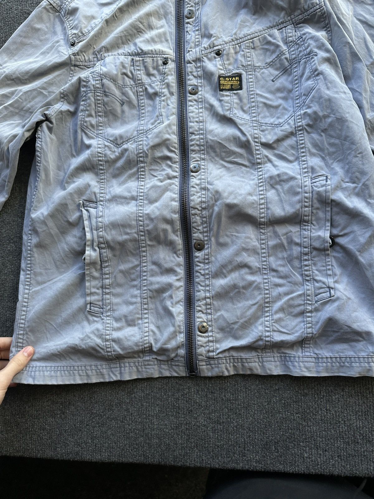 G-Star 🚨 G STAR RAW MEN Y2K VNTG OVERSHIRT Zip Jacket FADED Size US L / EU 52-54 / 3 - 4 Thumbnail