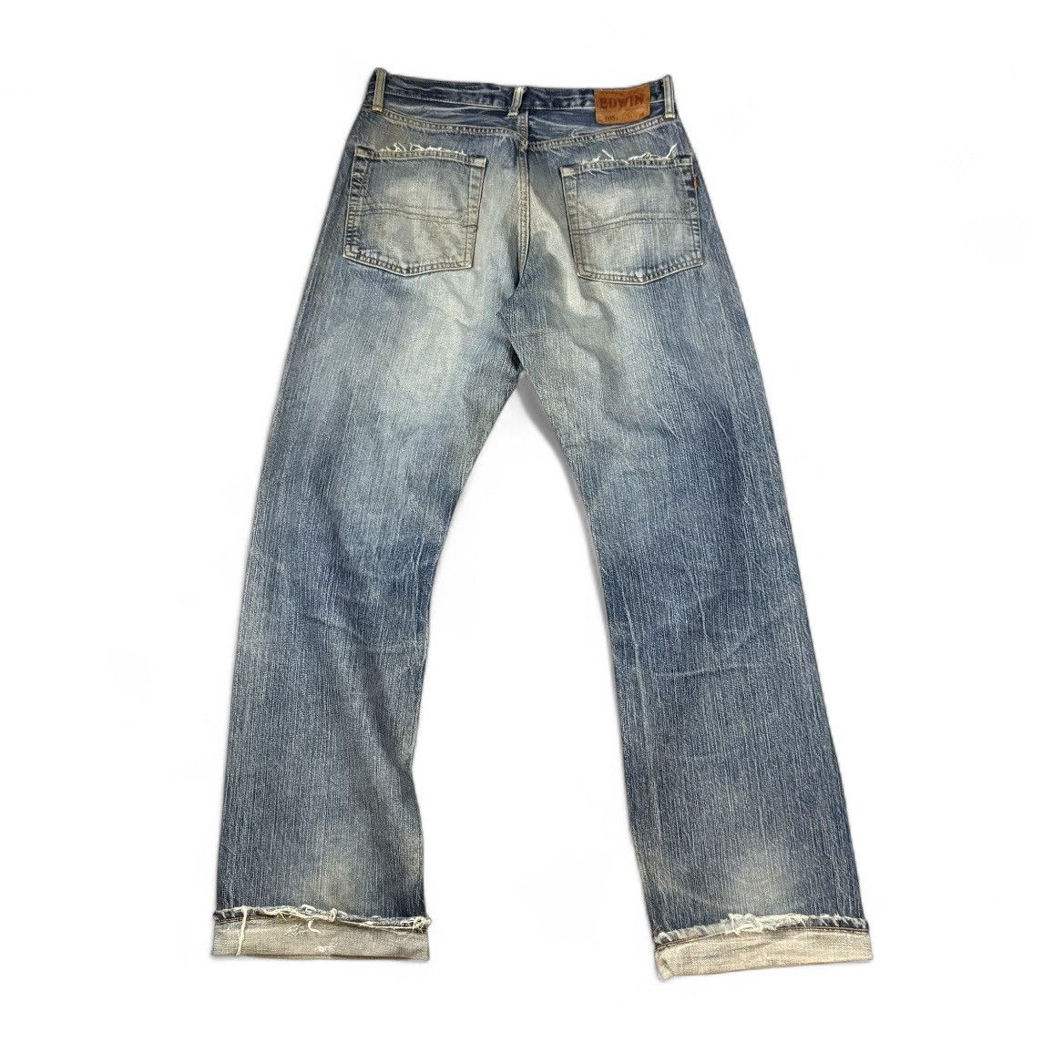 Seditionaries 🔥🇯🇵 Vintage 90s Selvedge Thrashed Distressed Edwin Denim Size US 33 - 2 Thumbnail