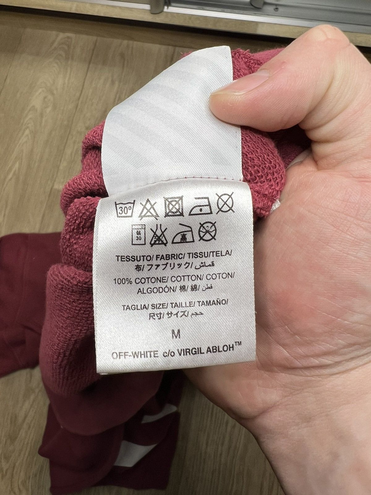 Off-White × Virgil Abloh Off-White Men's Red Diagonal Arrows Over Hoodie Size US M / EU 48-50 / 2 - 14 Thumbnail