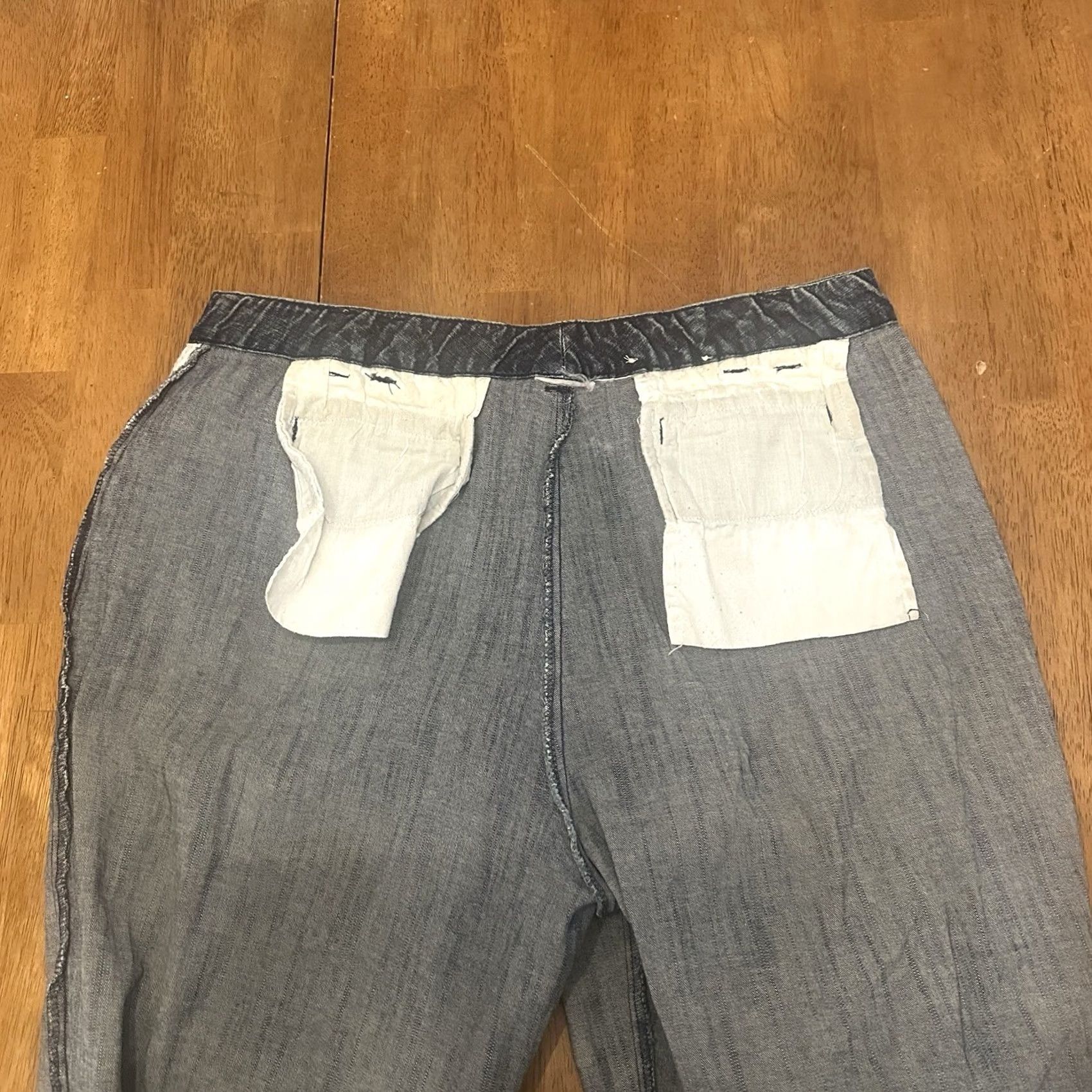 Vintage VINTAGE Sailor Denim Jeans 33x30 70s 80s Workwear Straight Wide Leg Blue Talon Size US 33 - 7 Thumbnail