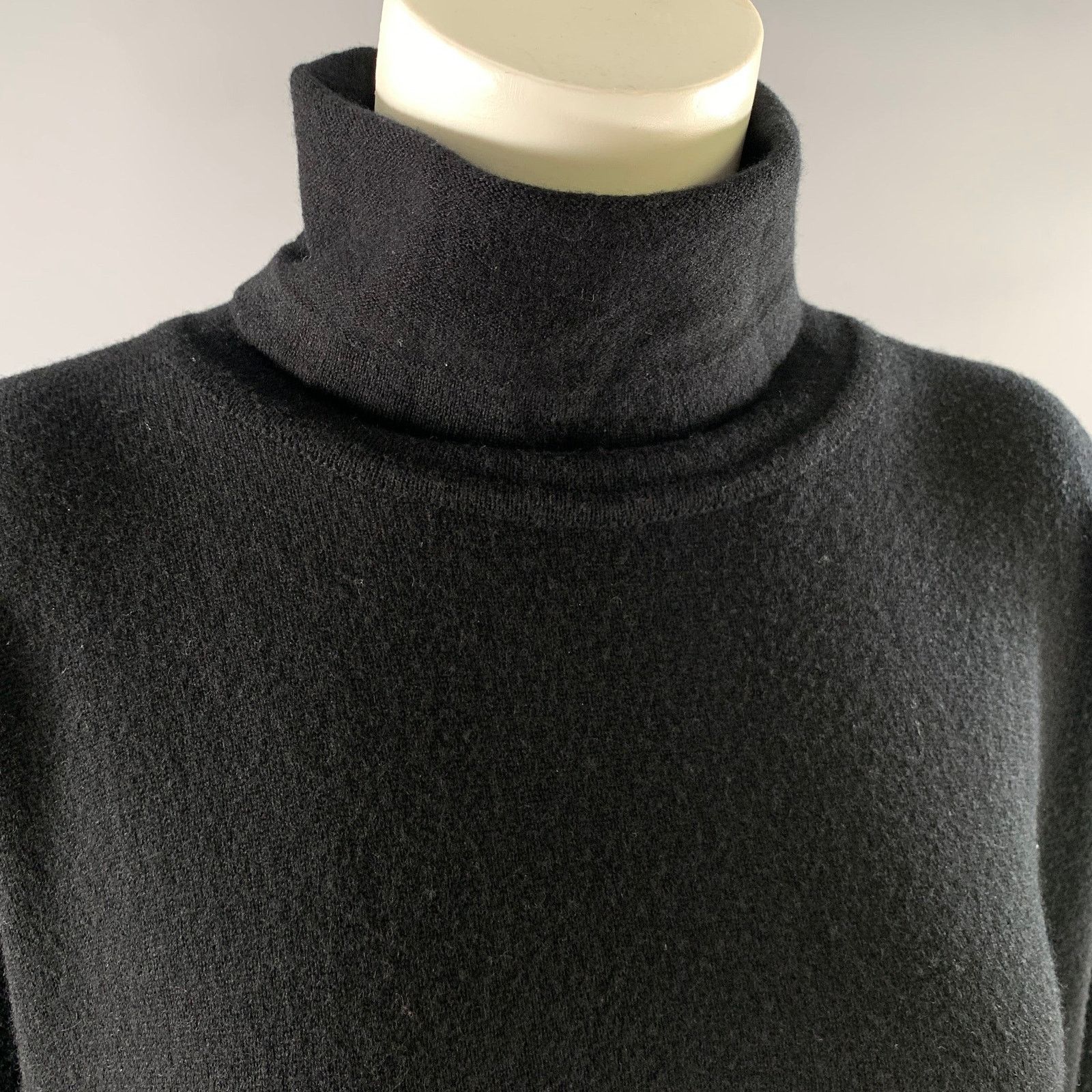 eskandar ESKANDAR Size M Black Cashmere Turtleneck Sweater Size ONE SIZE - 2 Thumbnail