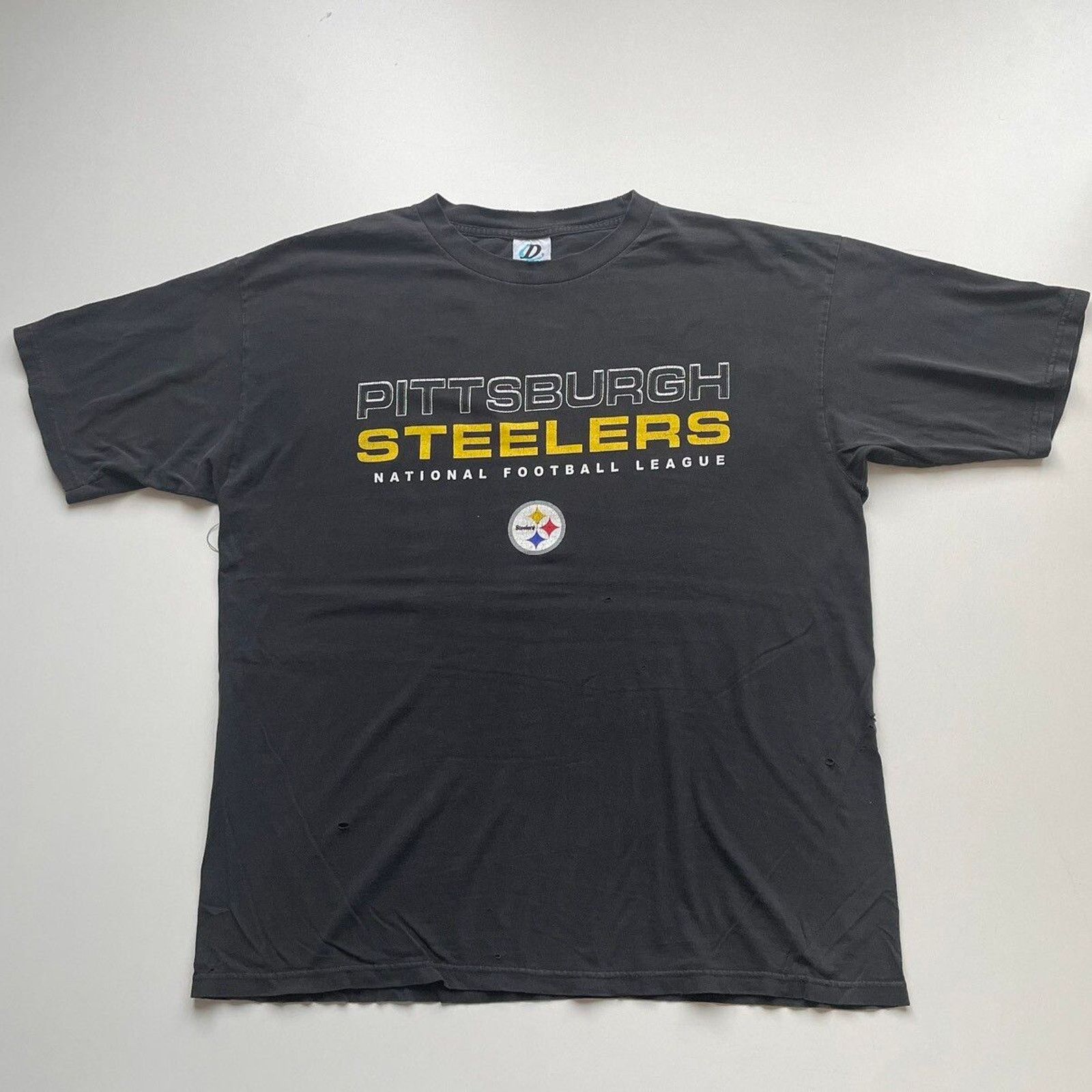 NFL × Vintage Vintage 90s Pittsburgh Steelers NFL T Shirt XXL Faded Black Size US XXL / EU 58 / 5 - 1 Thumbnail