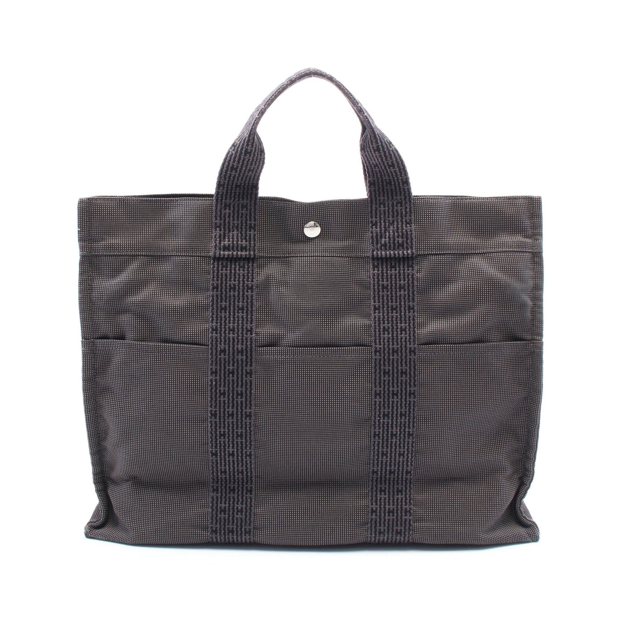 Hermes Hermes Yale Line Mm Handbag Tote Bag Canvas Gray Silver Hardware Size ONE SIZE - 1 Thumbnail