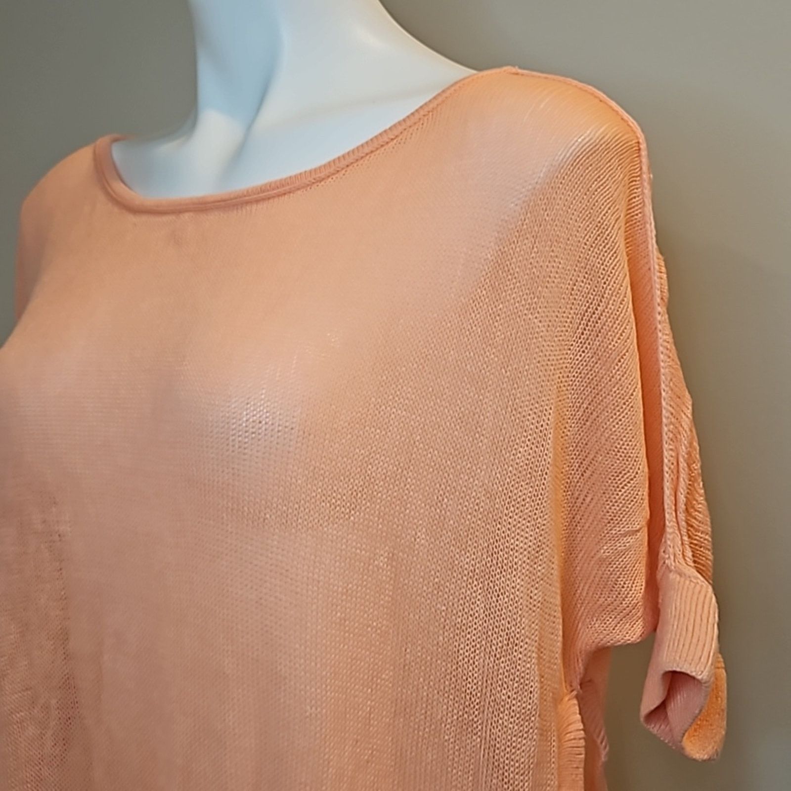Victoria's Secret Victoria's Secret Peach Coral Short Sleeve Knit Poncho Shirt Size M / US 6-8 / IT 42-44 - 2 Thumbnail