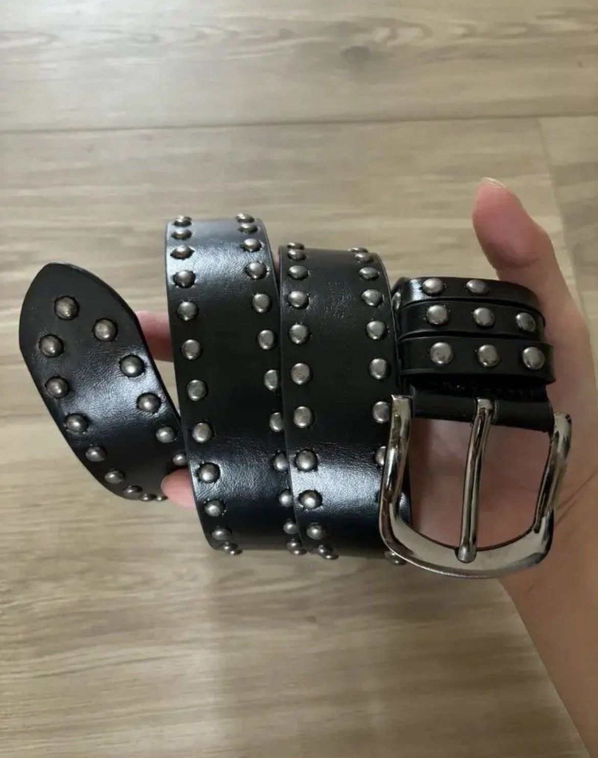 Japanese Brand × Vintage H1 - Vintage Rock Studded Belt (black) Size 32 - 1 Thumbnail