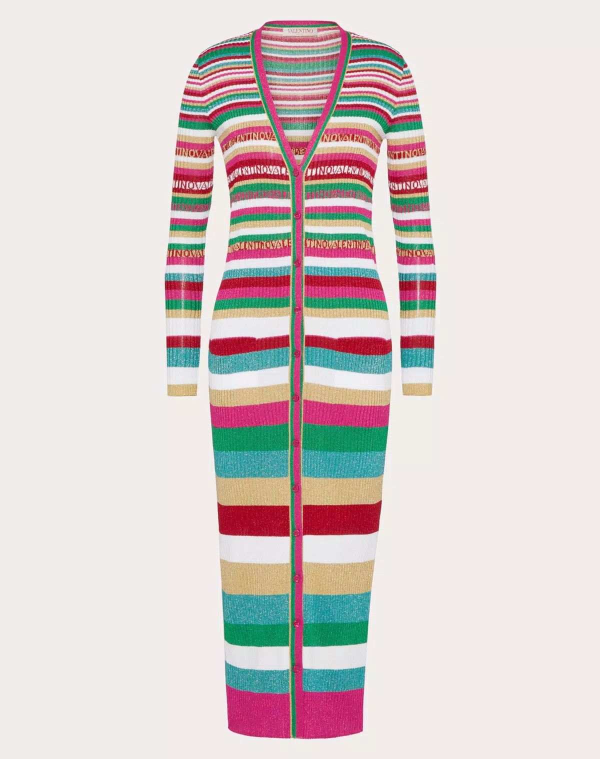 Valentino o1s1wg111125 Stripes Lurex Cardigan in Multicolor Size XXS / US 00 / IT 34 - 1 Thumbnail