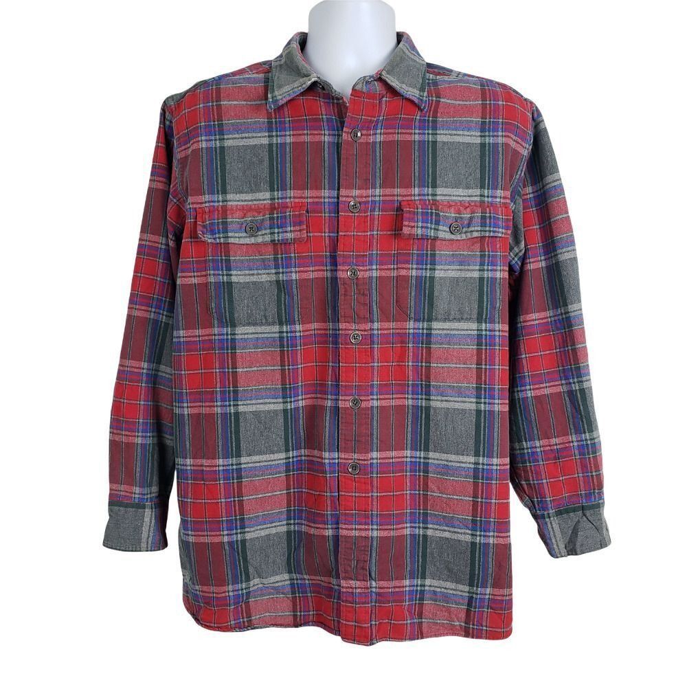 L.L. Bean LL Bean Chamois Cloth Shirt Mens Size Large Red Plaid Size US L / EU 52-54 / 3 - 2 Thumbnail