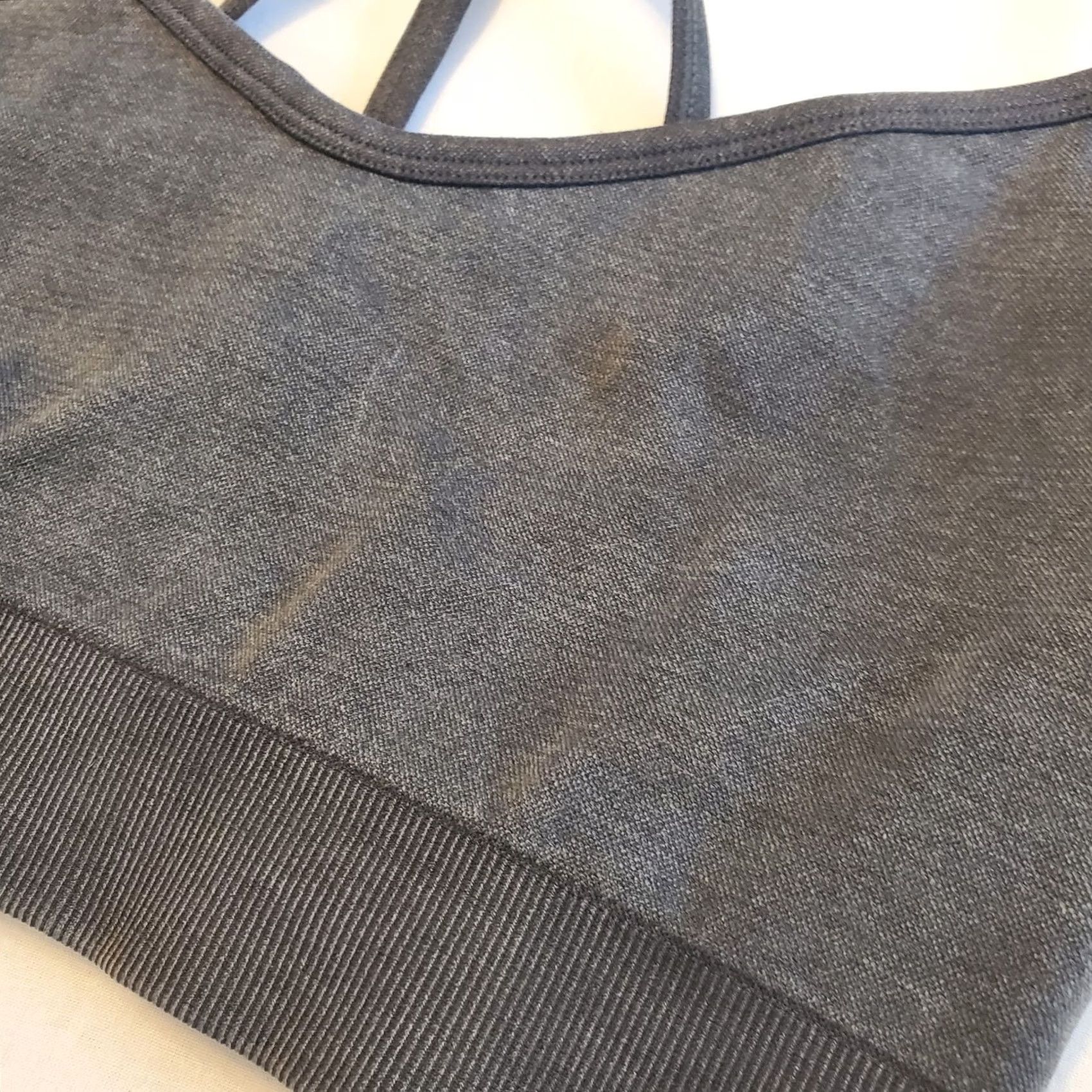 Vintage Aerie Offline Sports Bra Womens Medium Gray Racerback Yoga Gym Athleisure Size ONE SIZE - 3 Thumbnail